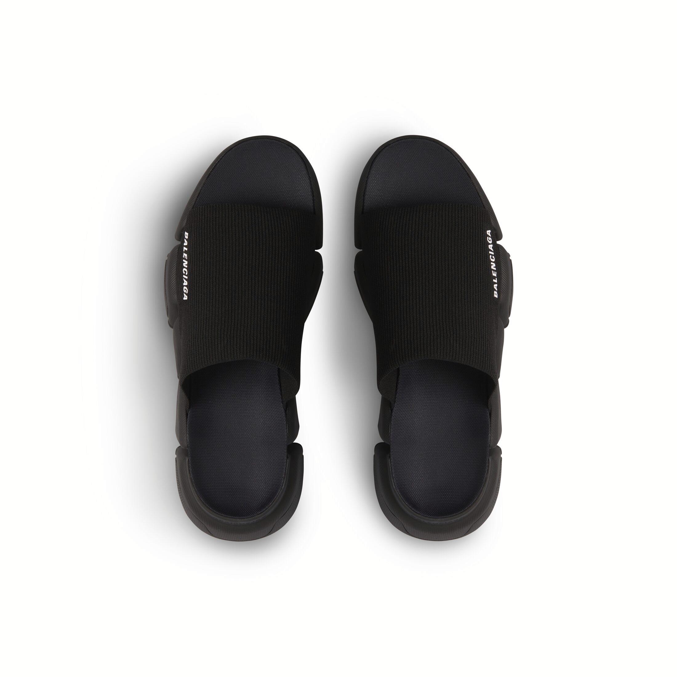 Dép Balenciaga Speed 2.0 Recycled Knit Slide Sandal Nam Đen