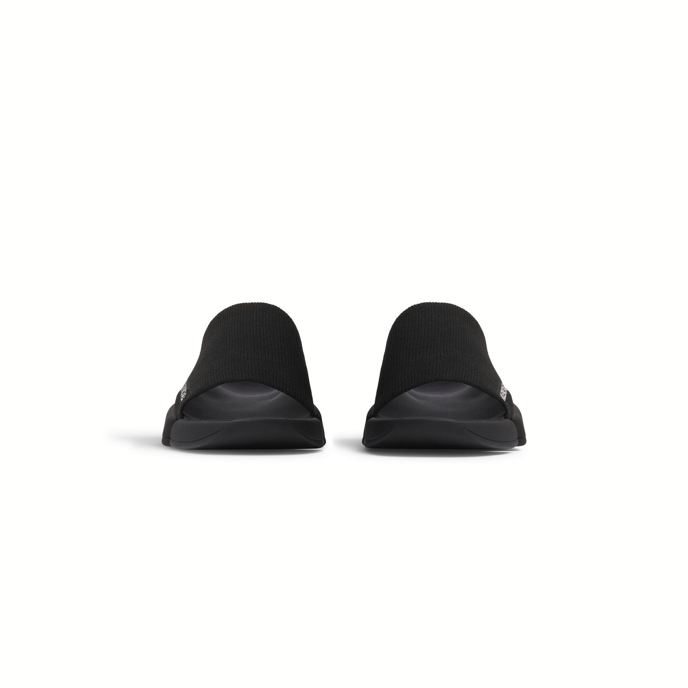 Dép Balenciaga Speed 2.0 Recycled Knit Slide Sandal Nam Đen