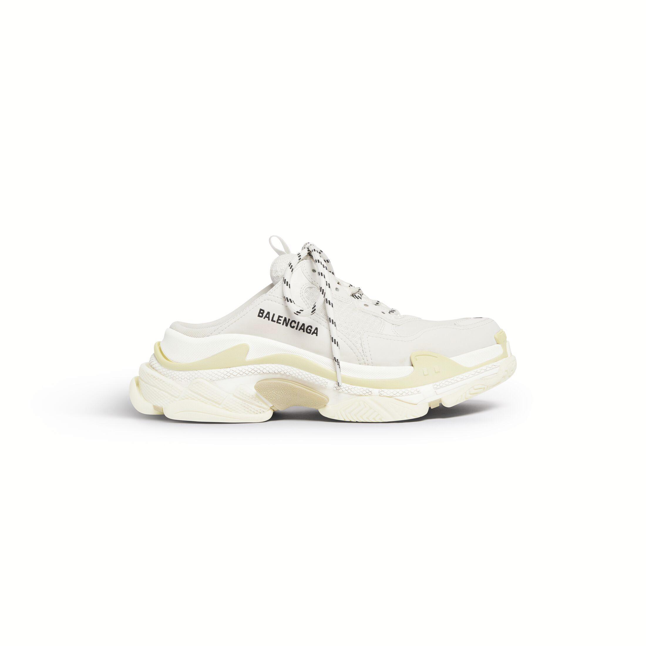 Giày Balenciaga Triple S Mule Nam Trắng