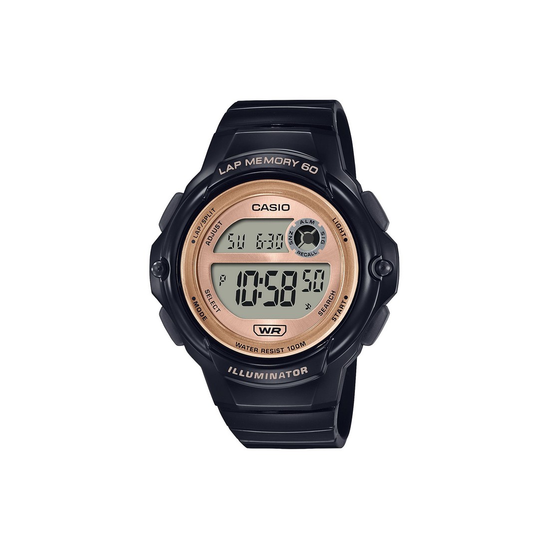 Đồng Hồ Casio Lws-1200H-1Av Nữ Đen Nâu Nhạt