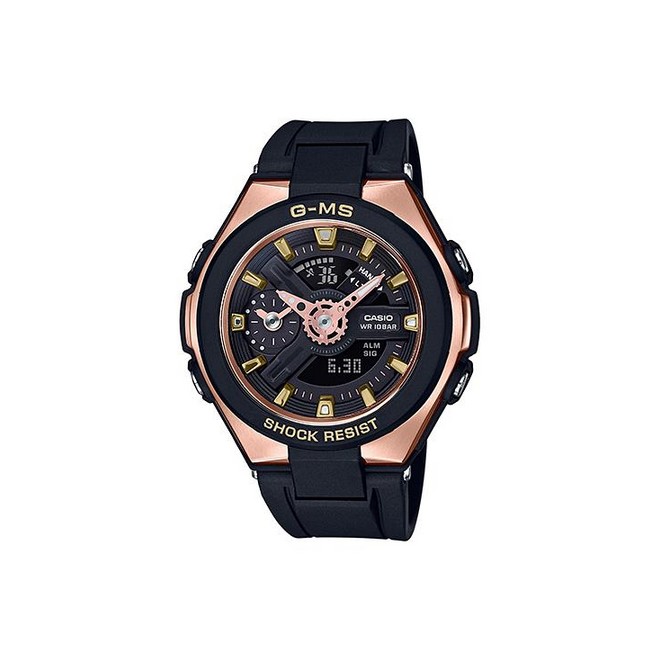 Đồng Hồ Casio Msg-400G-1A1 Nữ Đen Vàng Hồng