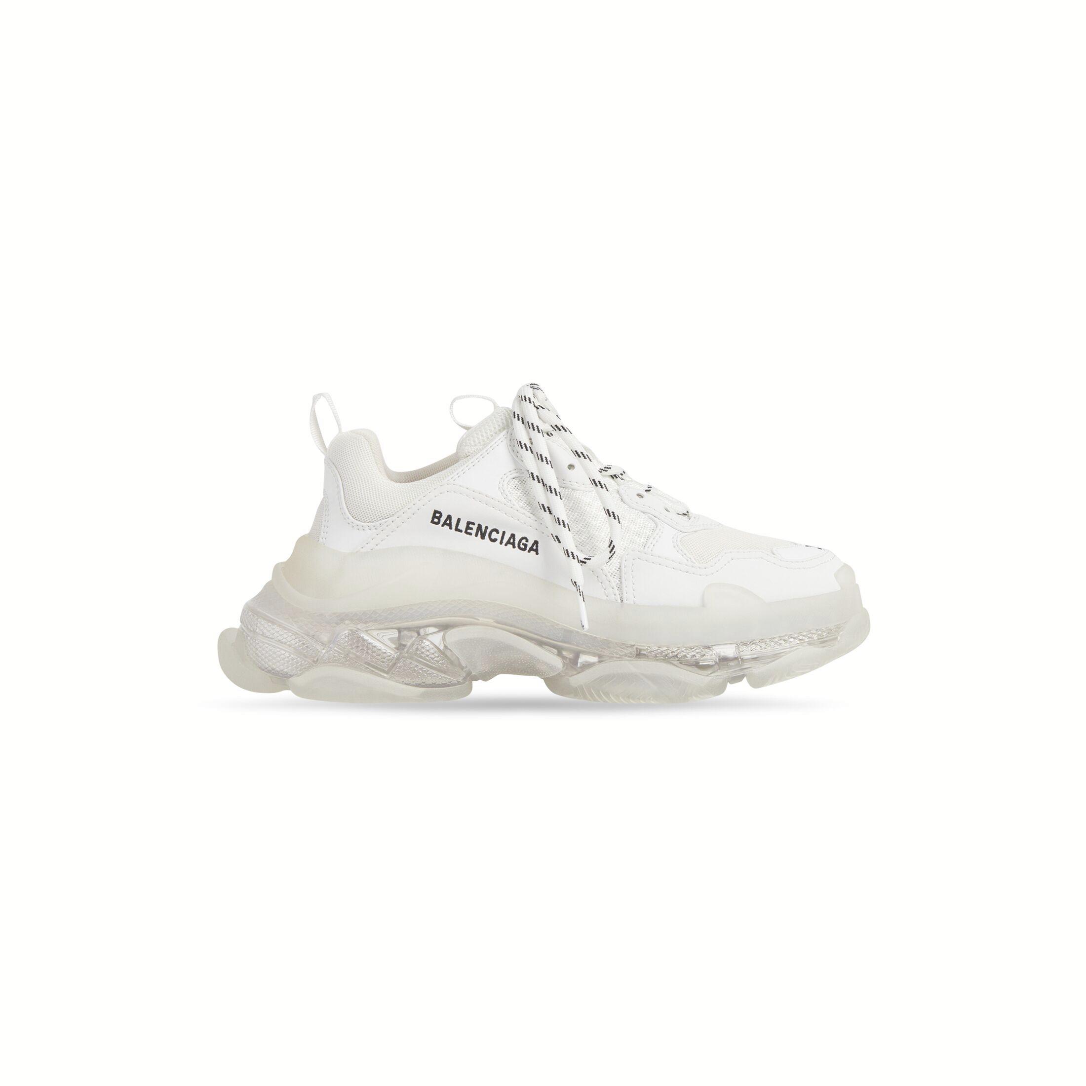 Giày Balenciaga Triple S Sneaker Clear Sole Nam Trắng Đen