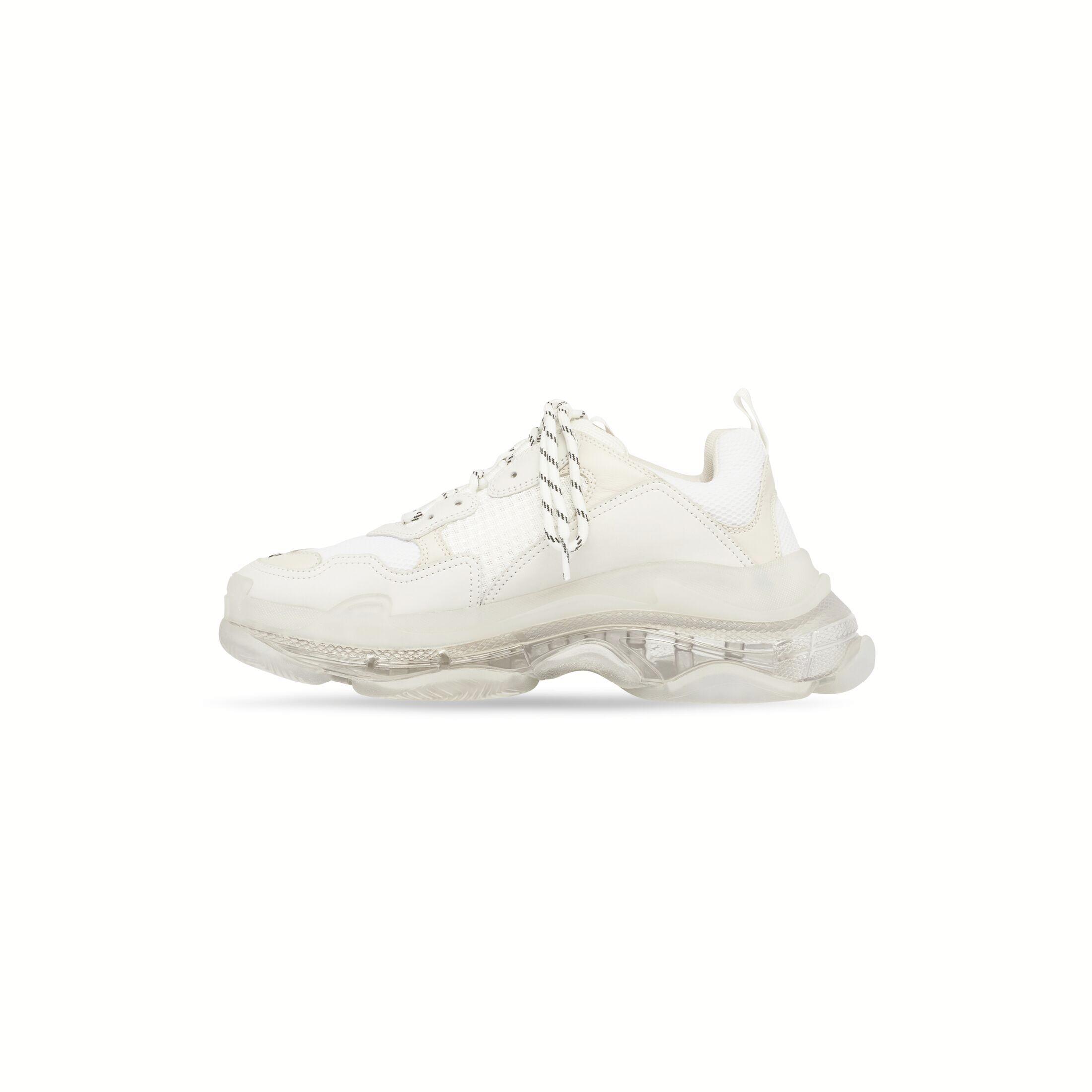 Giày Balenciaga Triple S Sneaker Clear Sole Nam Trắng Đen