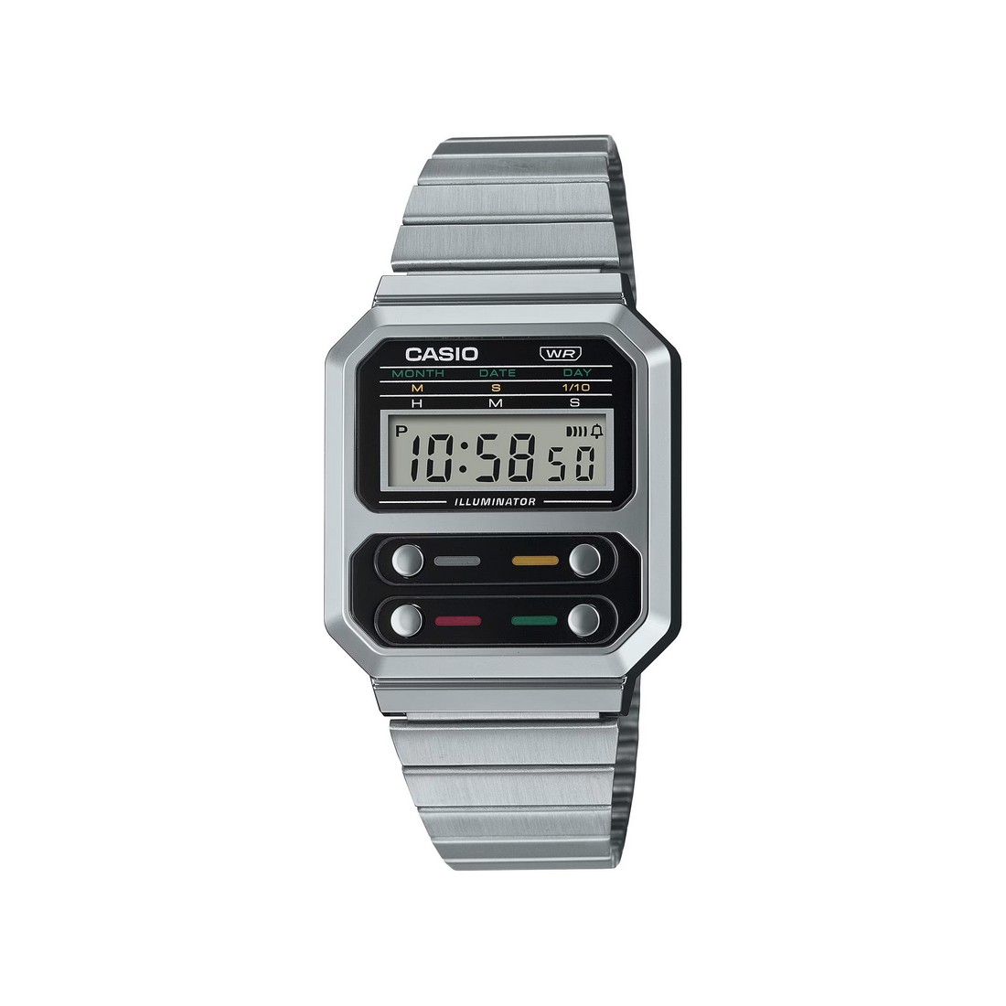 Đồng Hồ Casio A100We-1A Nam Xám Đen