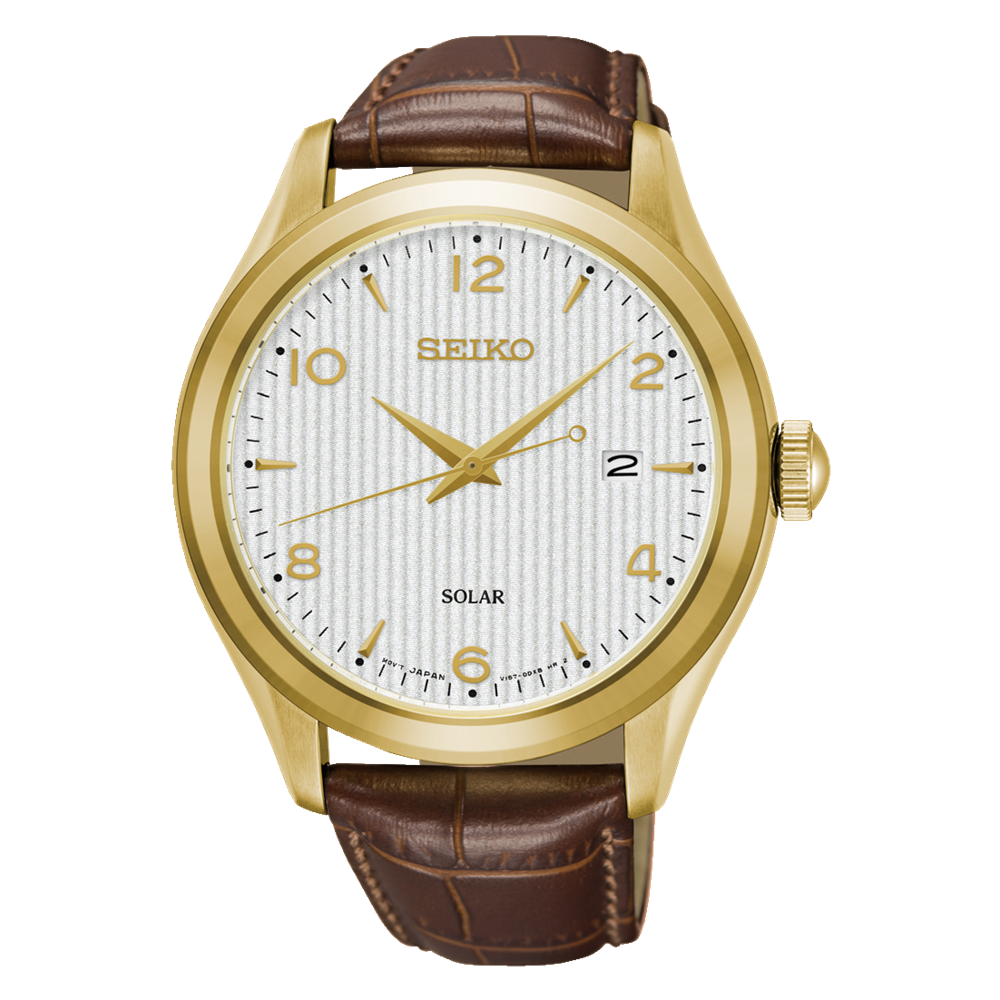 Đồng Hồ Seiko SNE492 Nam Trắng Vàng Nâu