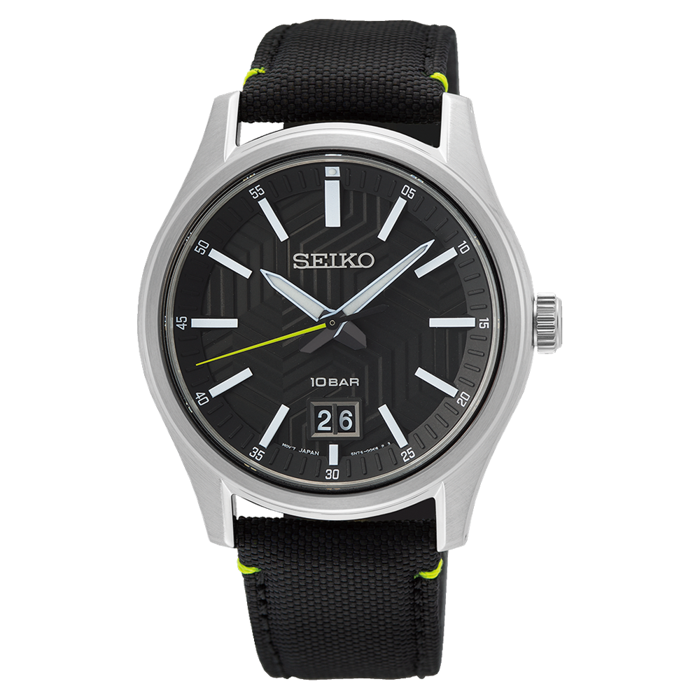 Đồng Hồ Seiko SUR517 Nam Đen Xám