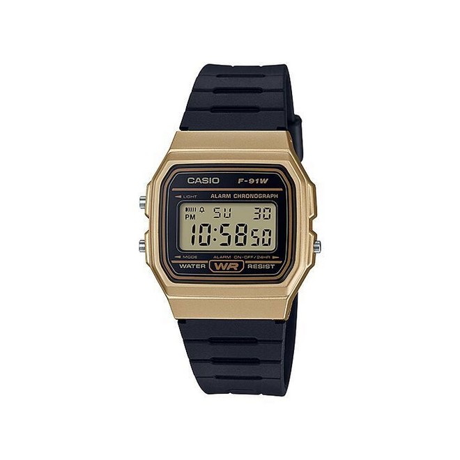 Đồng Hồ Casio F-91Wm-9A Nữ Đen Vàng