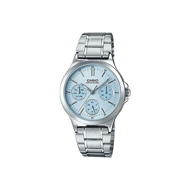 Đồng Hồ Casio Ltp-V300D-2A Nữ Xanh Xám