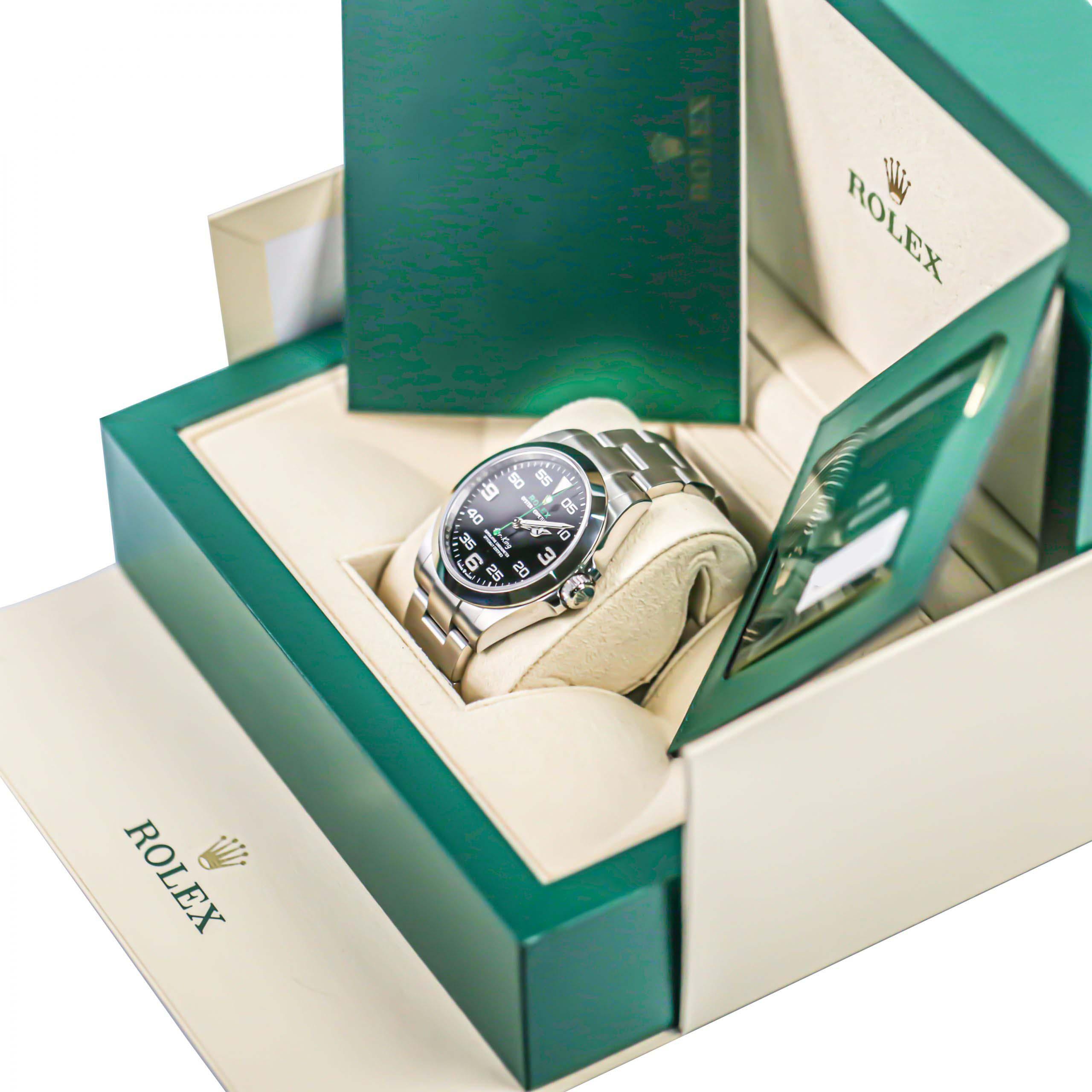 Đồng Hồ Rolex Air-King 126900 40mm Nam Đen Xám