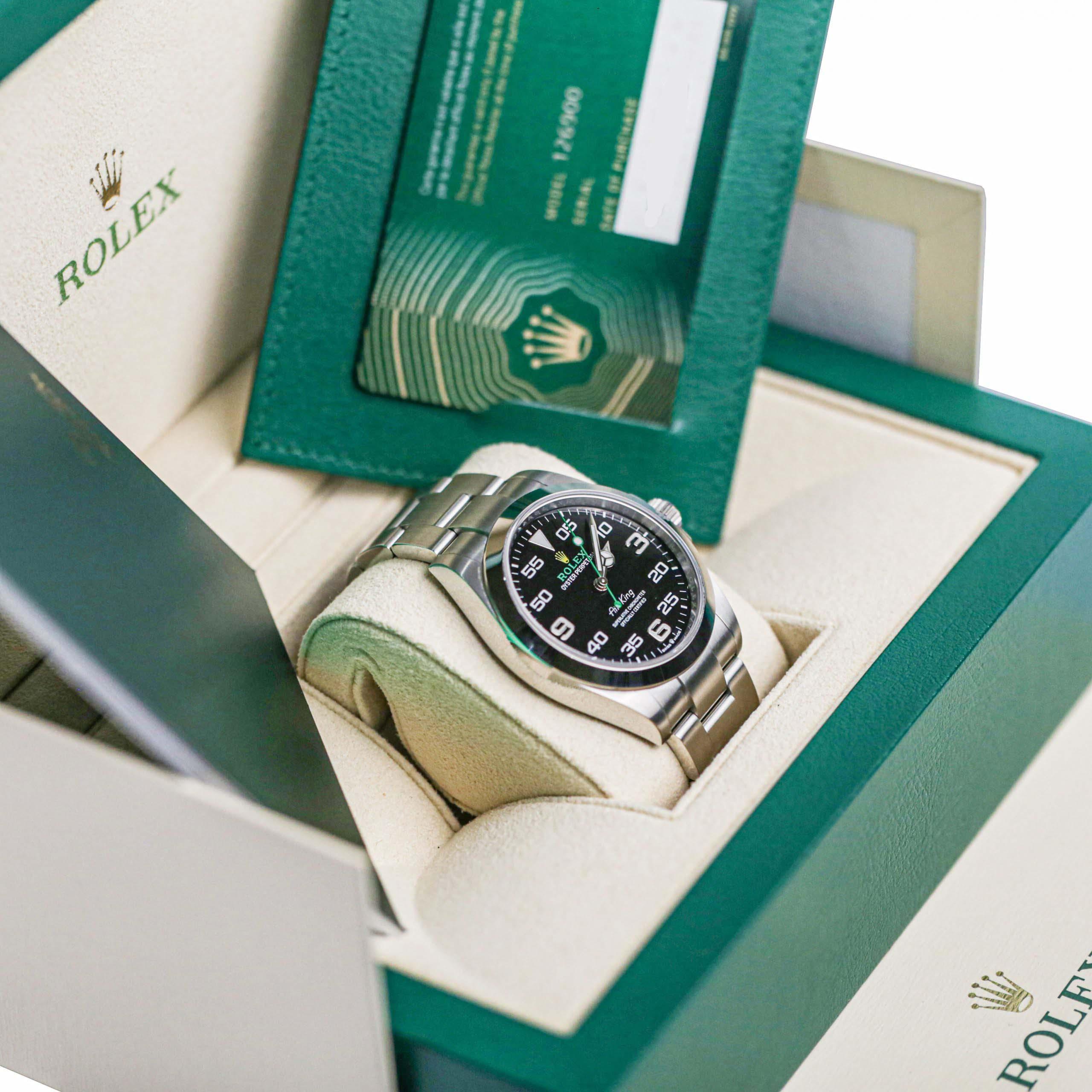 Đồng Hồ Rolex Air-King 126900 40mm Nam Đen Xám