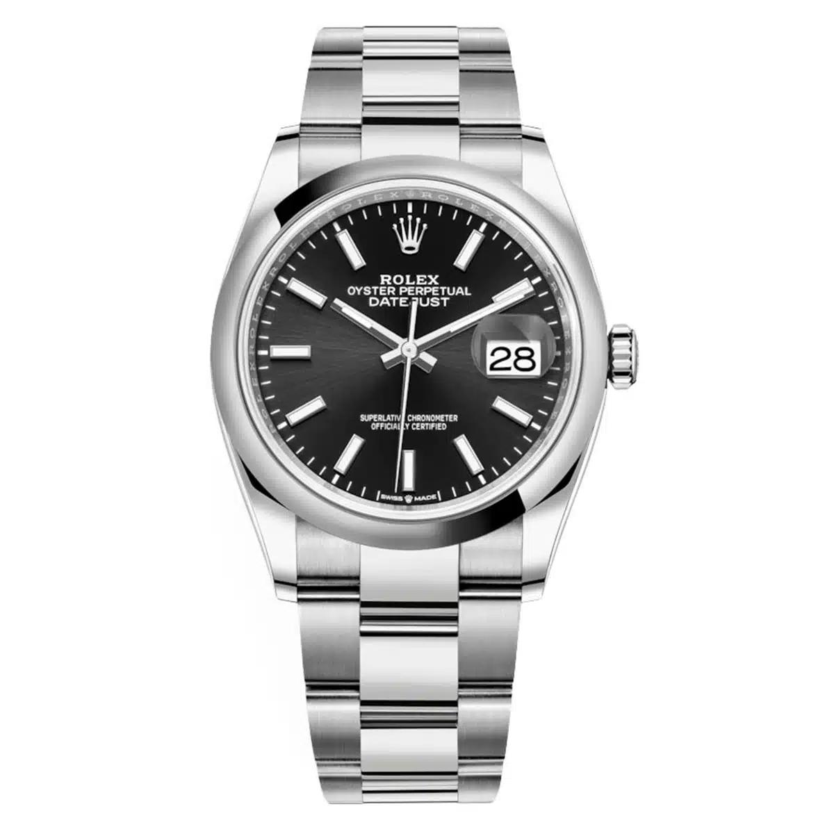 Đồng Hồ Rolex Datejust 126200 36mm Nam Đen Xám