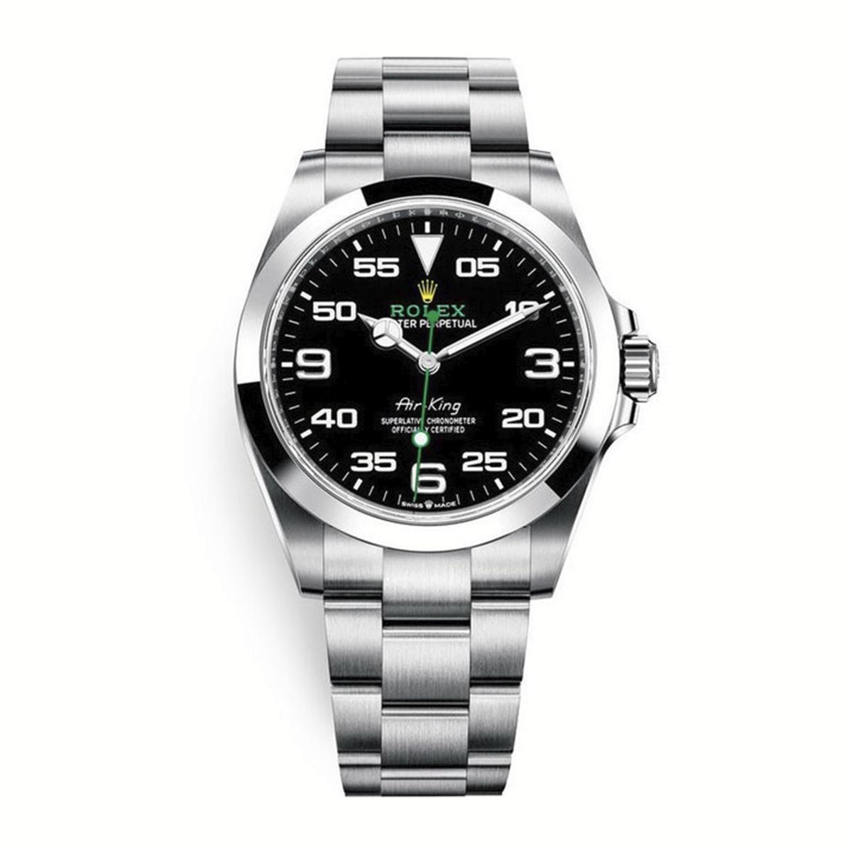 Đồng Hồ Rolex Air-King 126900 40mm Nam Đen Xám