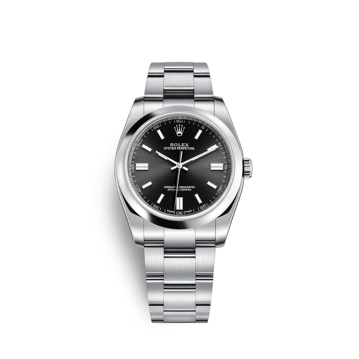 Đồng Hồ Rolex Oyster Perpetual 116000-0013 36mm Nam Đen Xám