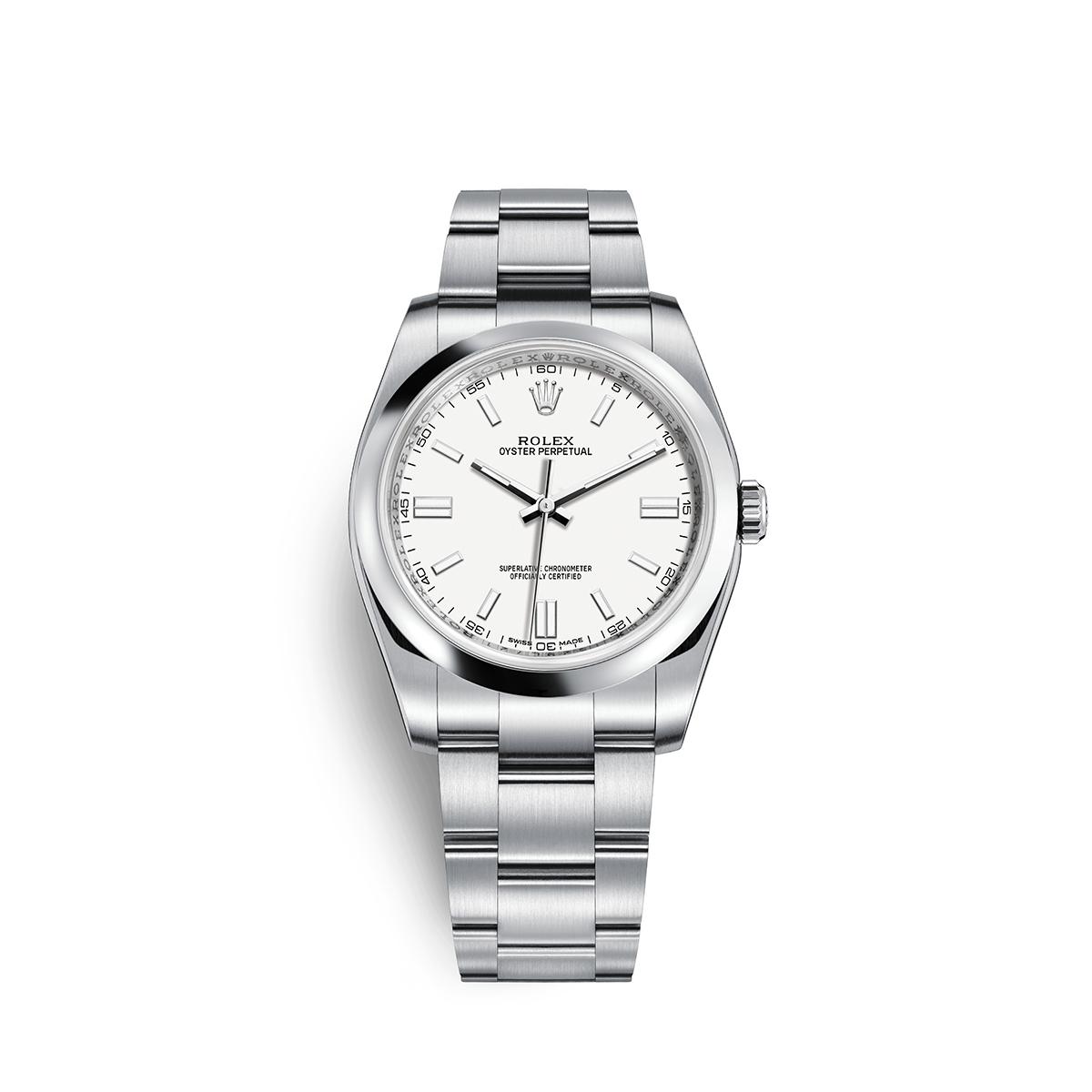 Đồng Hồ Rolex Oyster Perpetual 116000-0012 36mm Nam Trắng Xám