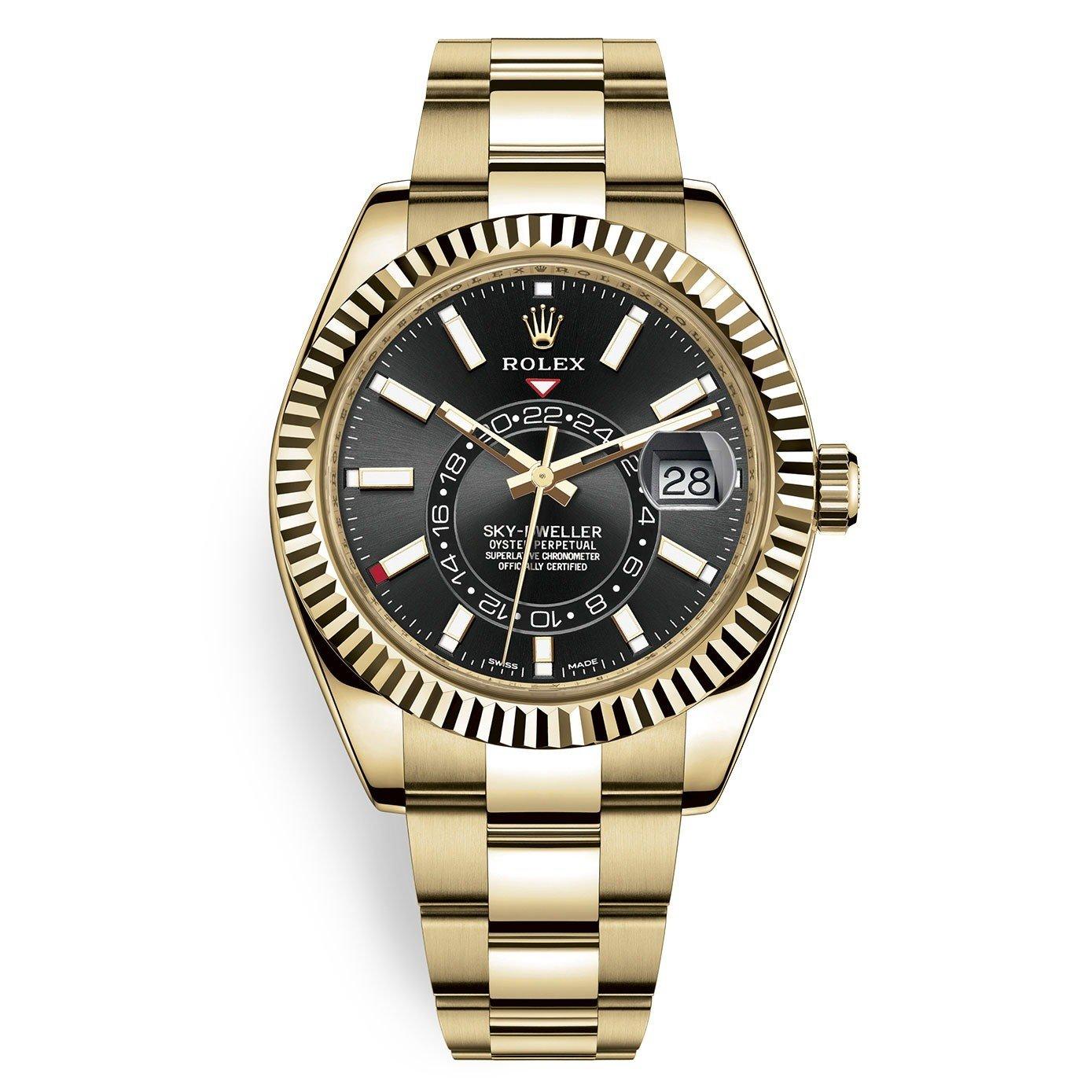 Đồng Hồ Rolex Sky Dweller 326938 42mm Nam Đen Vàng