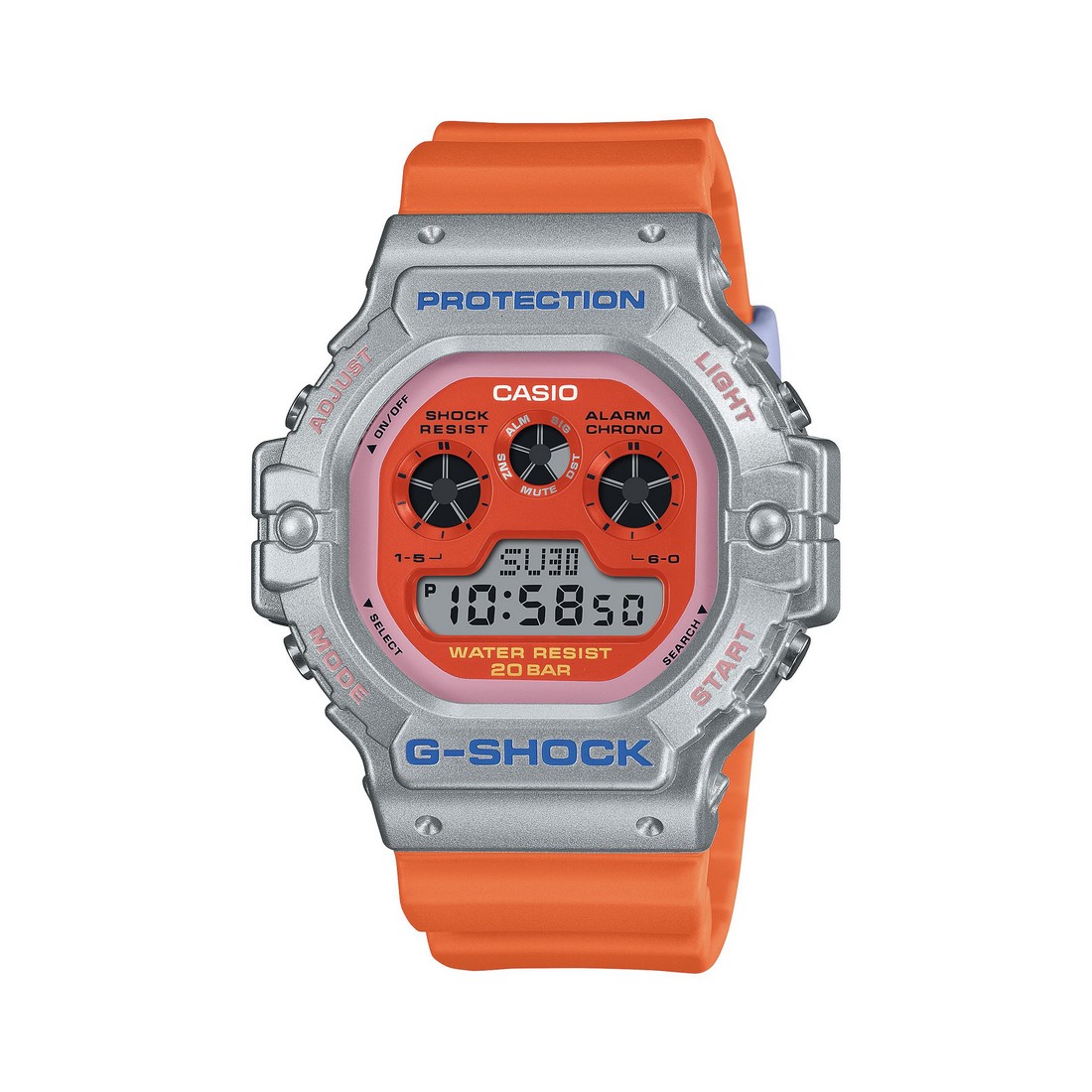 Đồng Hồ Casio Dw-5900Eu-8A4 Nam Cam Xám