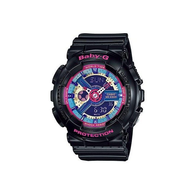 Đồng Hồ Casio Ba-112-1A Nữ Đen Xanh Hồng