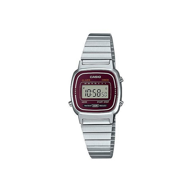 Đồng Hồ Casio La670Wa-4 Nữ Xám Đỏ