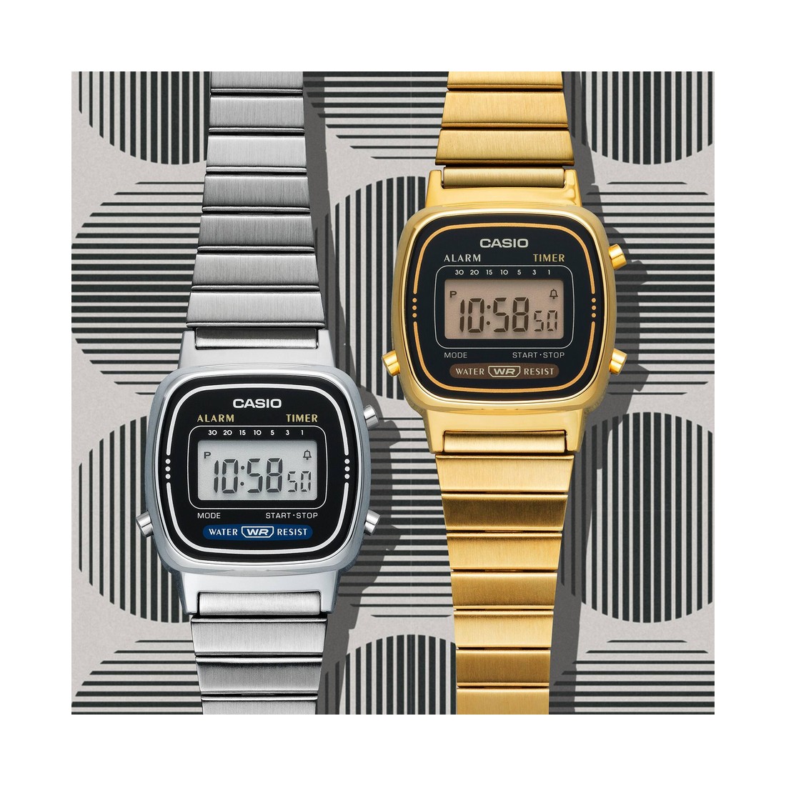 Đồng Hồ Casio La670Wa-1 Nữ Xám Đen