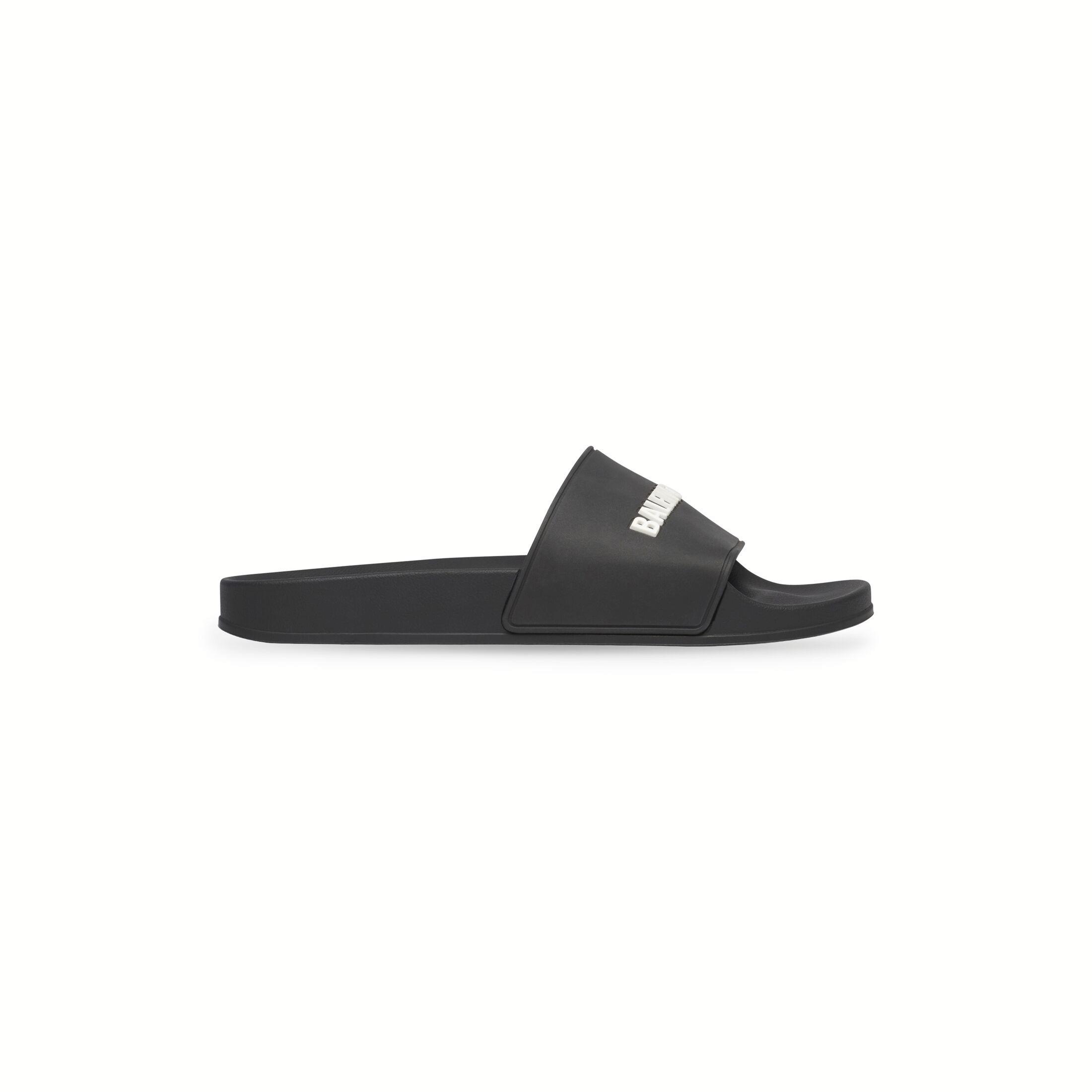 Dép Balenciaga Pool Slide Sandal Nam Đen Trắng