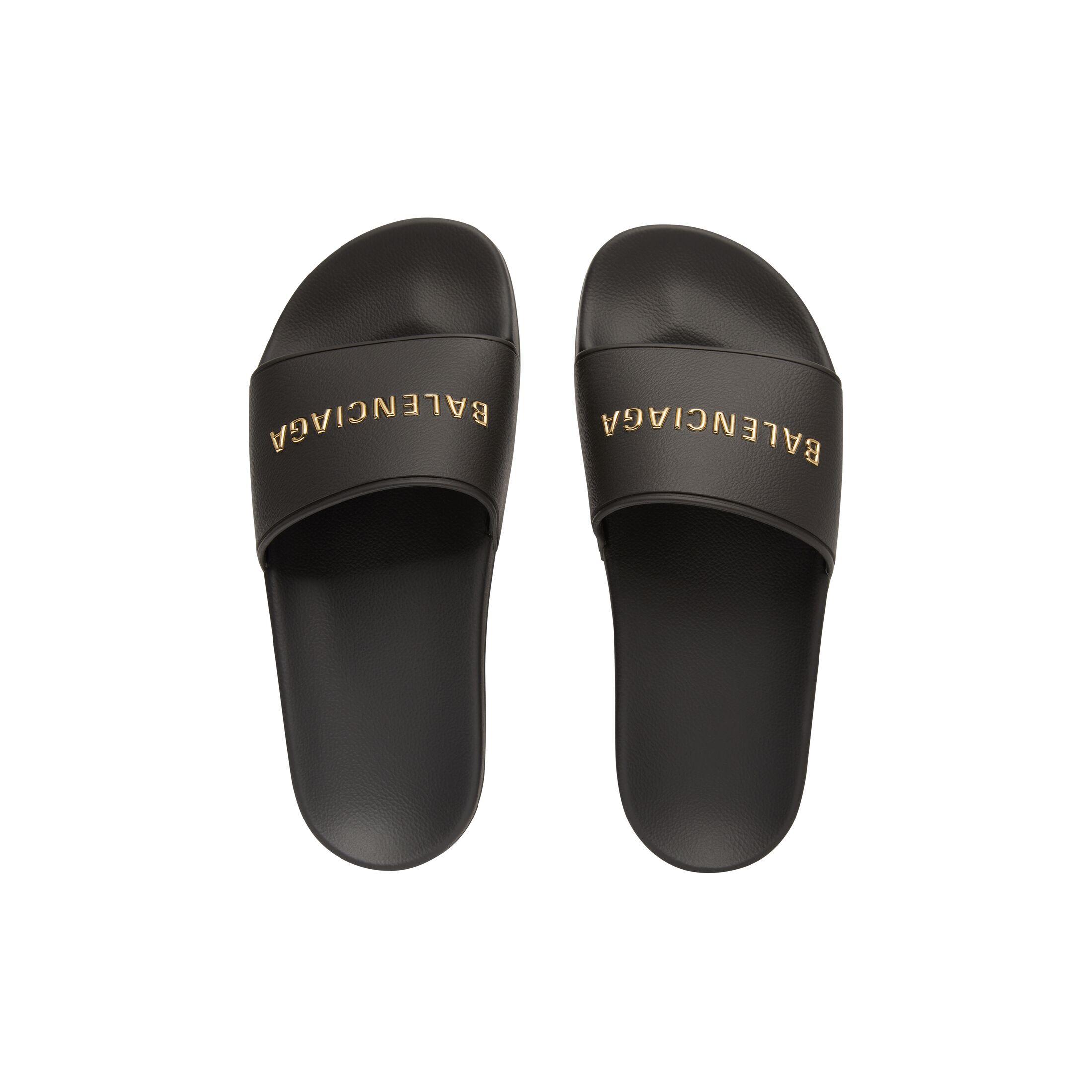 Dép Balenciaga Pool Slide Sandal Nam Đen Vàng