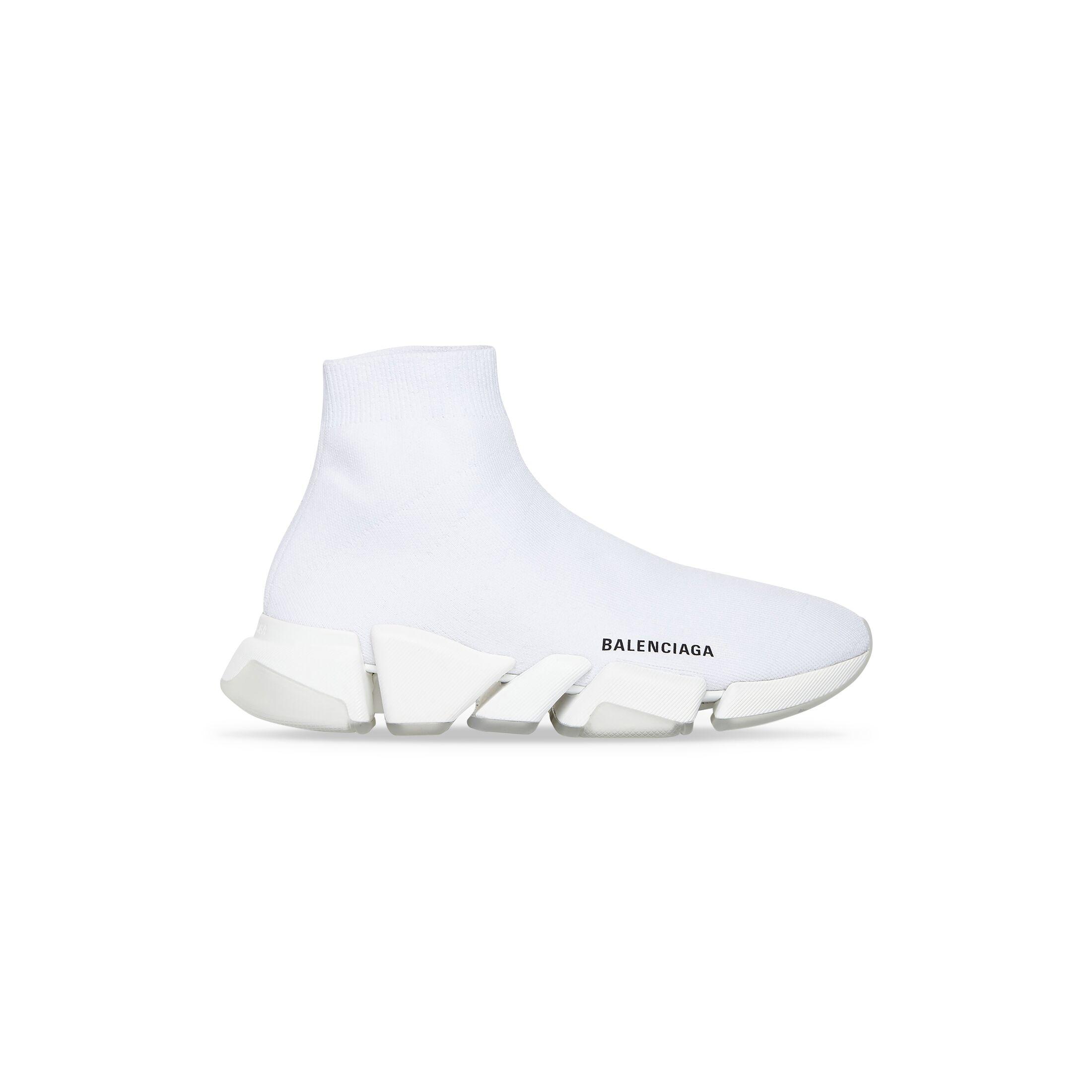 Giày Balenciaga Speed 2.0 Clear Sole Recycled Knit Sneaker Nam Trắng