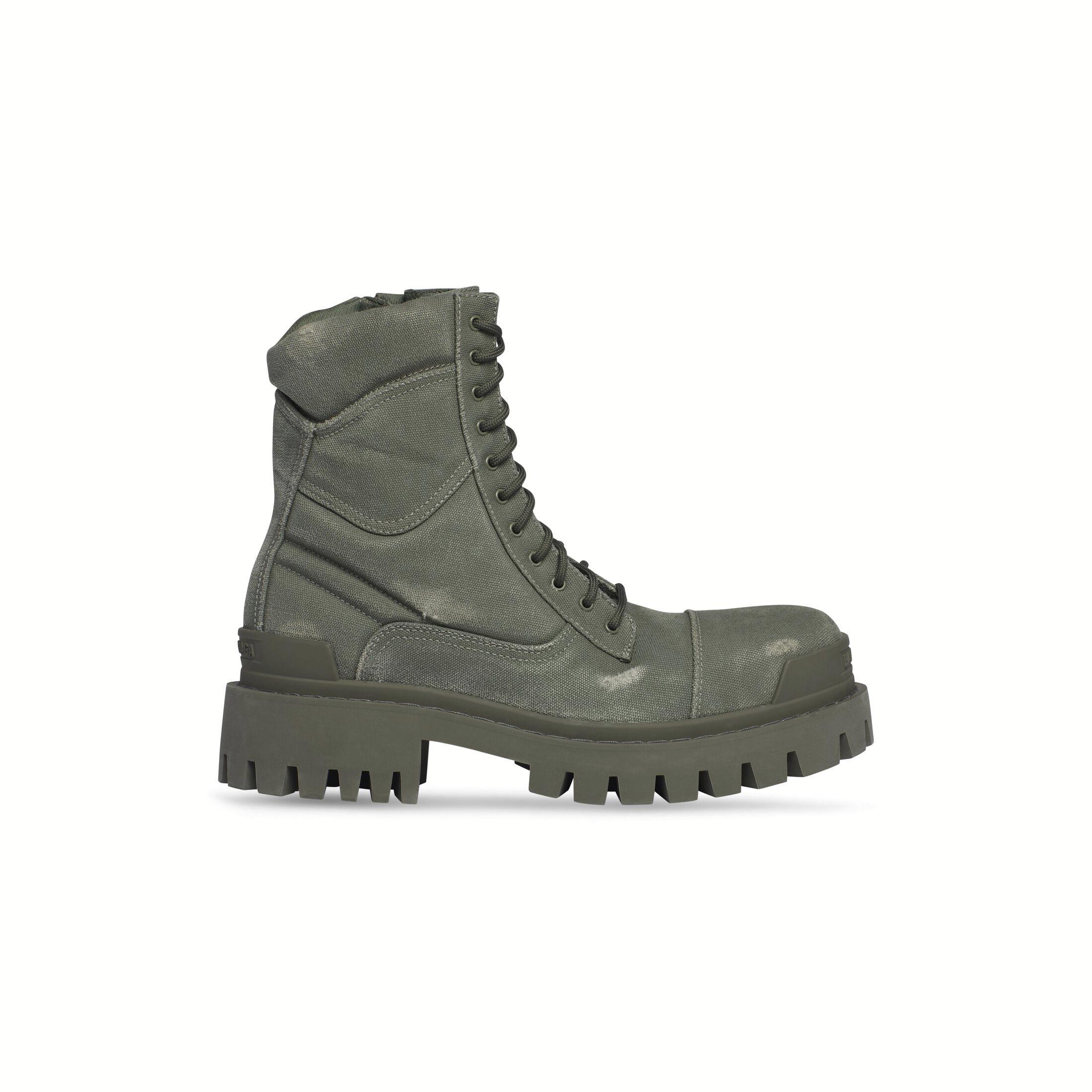 Giày Balenciaga Combat Strike 20mm Boot Nam Xanh Rêu Nhạt