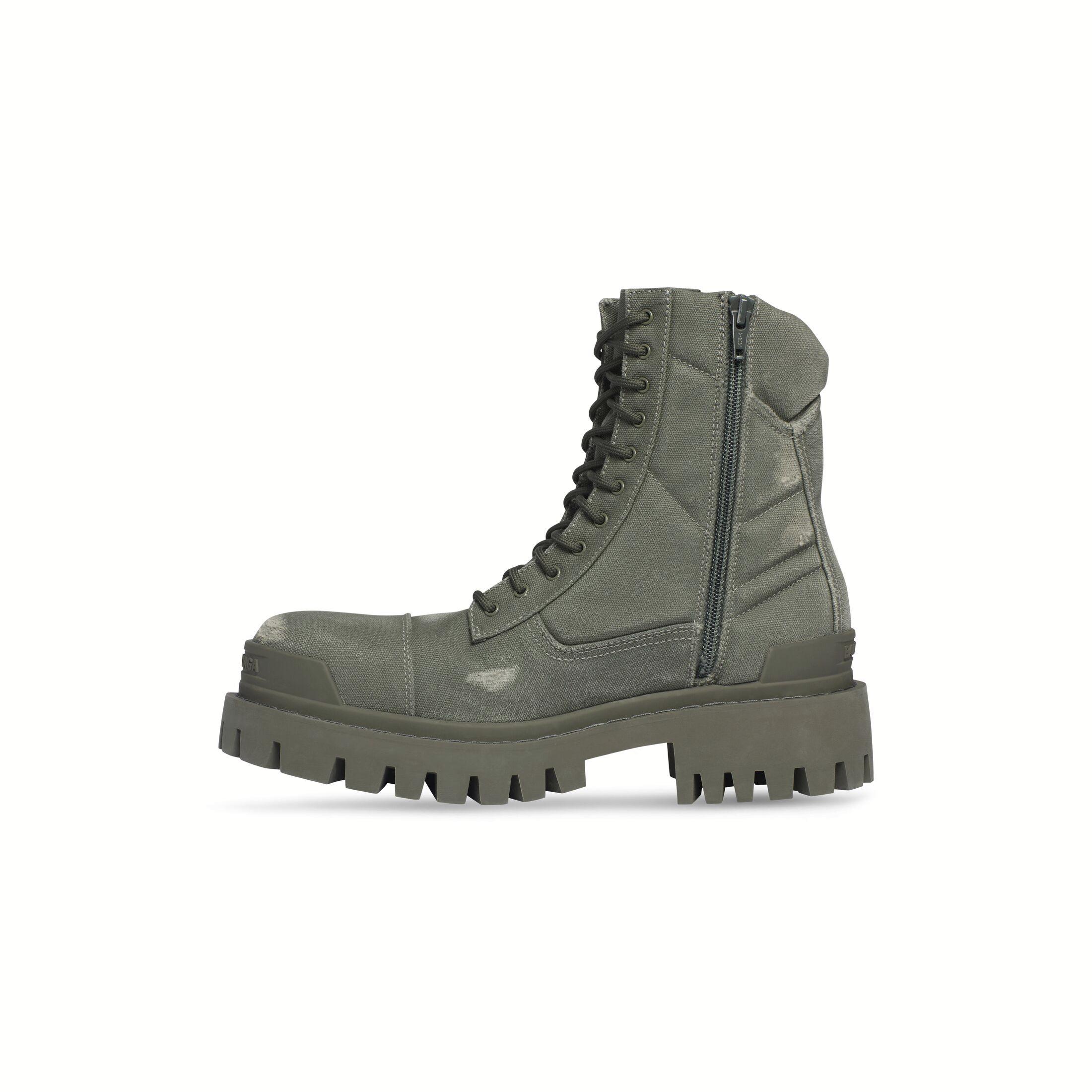 Giày Balenciaga Combat Strike 20mm Boot Nam Xanh Rêu Nhạt