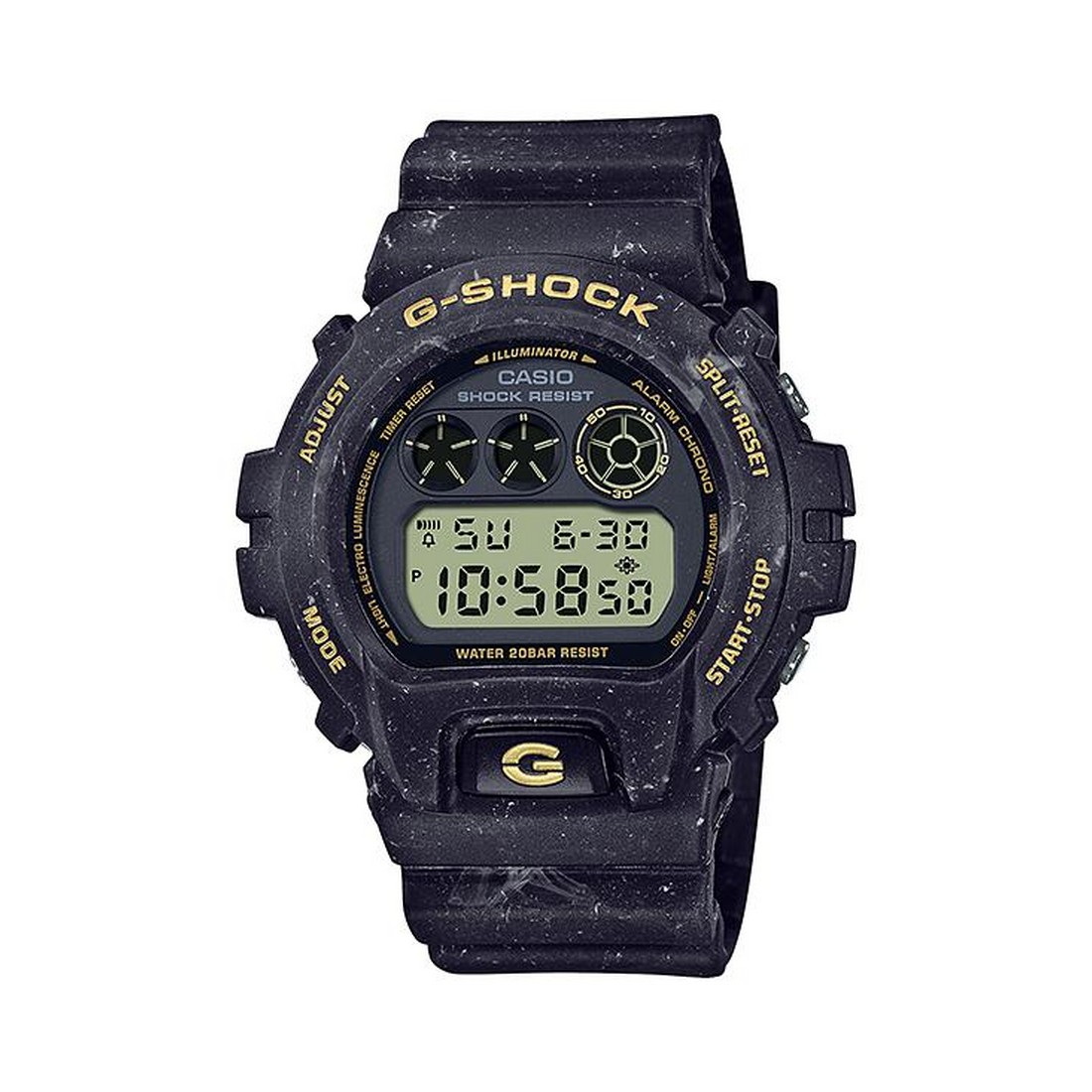 Đồng Hồ Casio Dw-6900Ws-1 Nam Đen Vàng