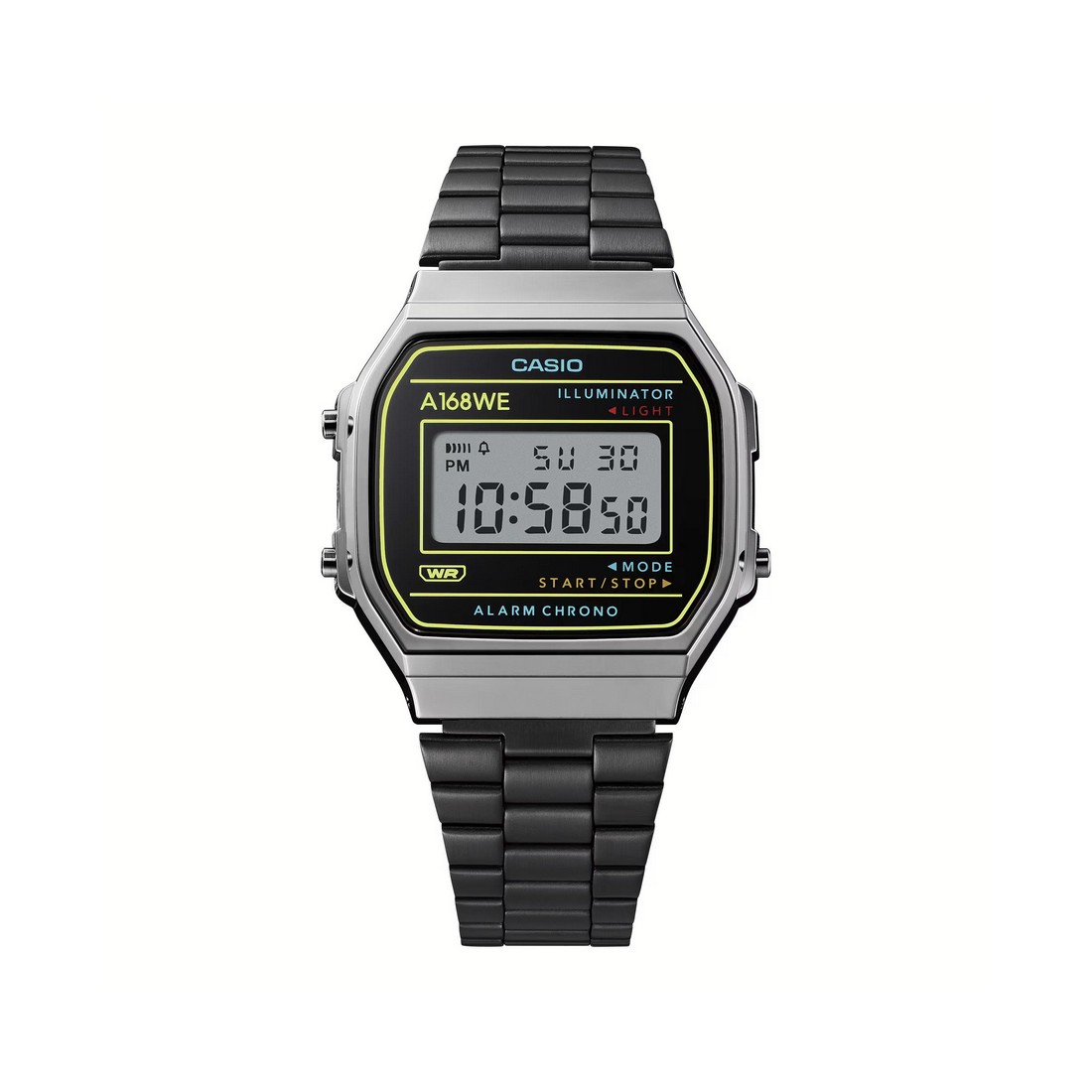 Đồng Hồ Casio A168Wehb-1A Nữ Đen Xám