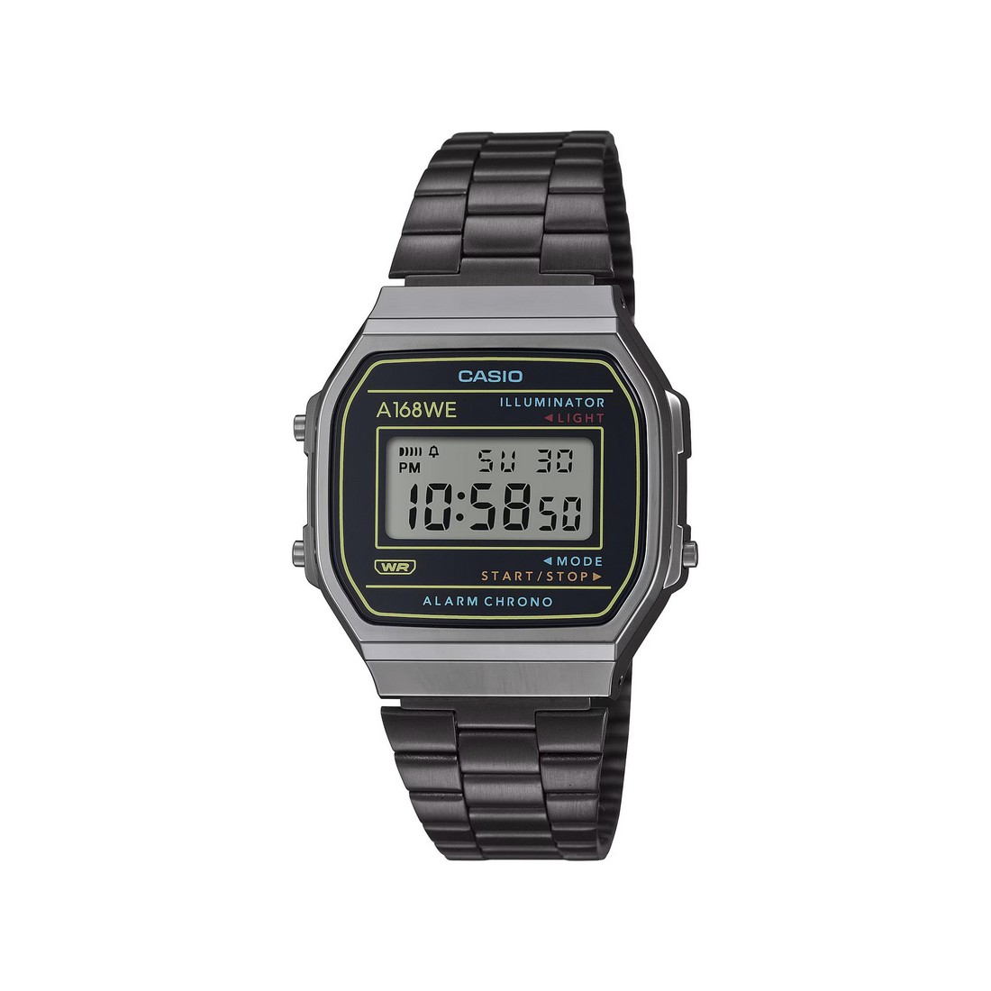 Đồng Hồ Casio A168Wehb-1A Nữ Đen Xám