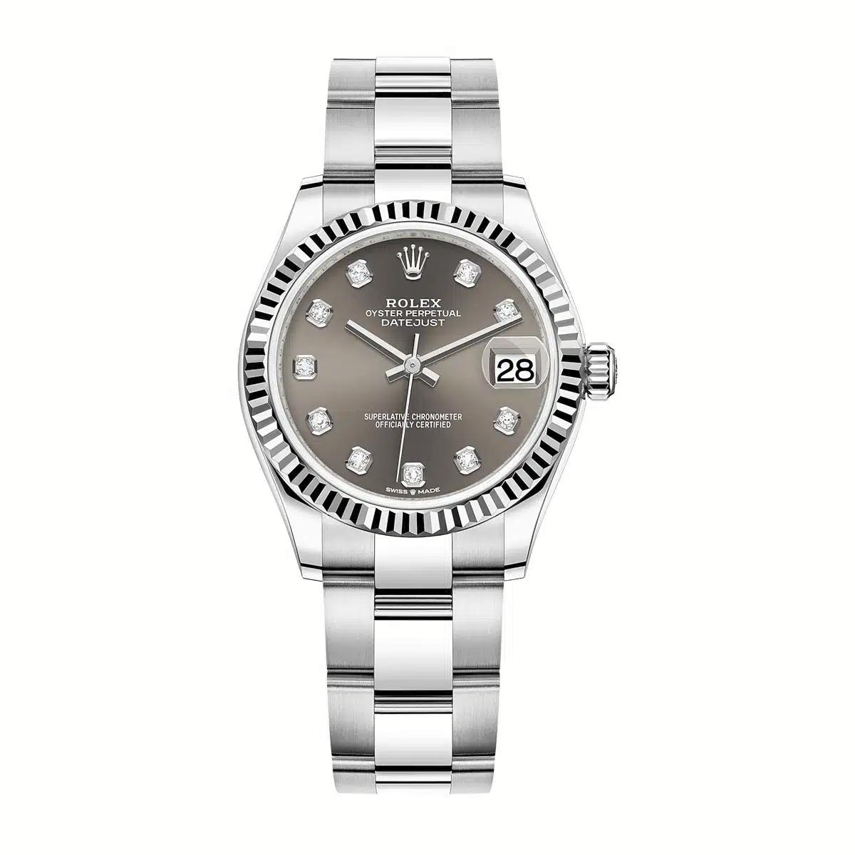 Đồng Hồ Rolex Datejust 278274-0007 Diamond Dial 31mm Nữ Nâu Xám