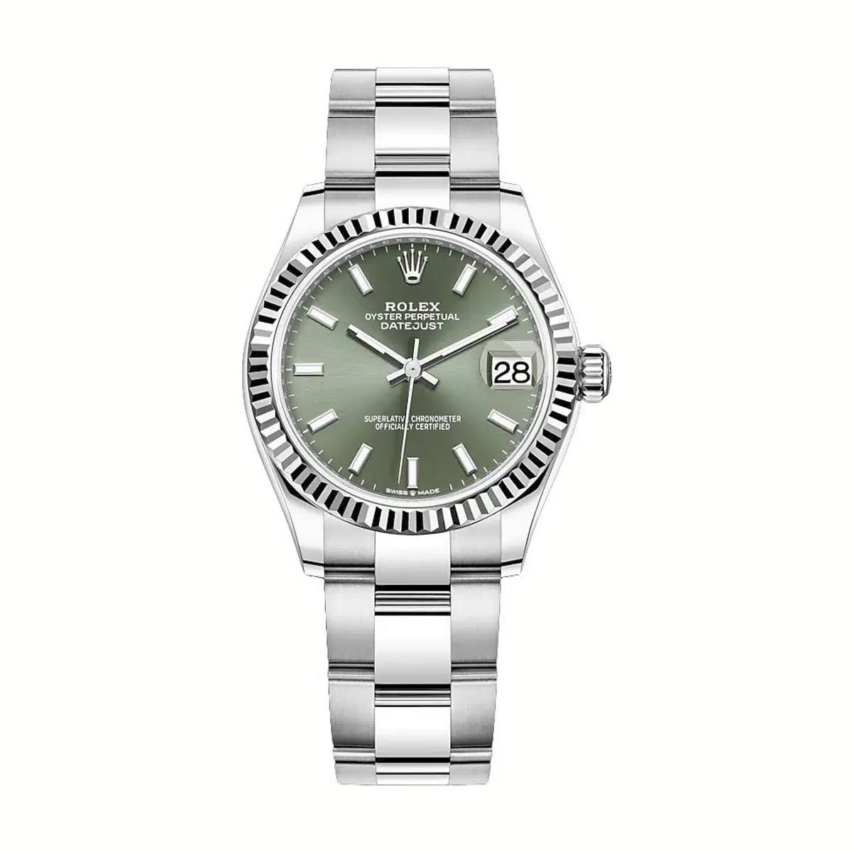 Đồng Hồ Rolex Datejust 278274-0017 31mm Nữ Xanh Lá Xám