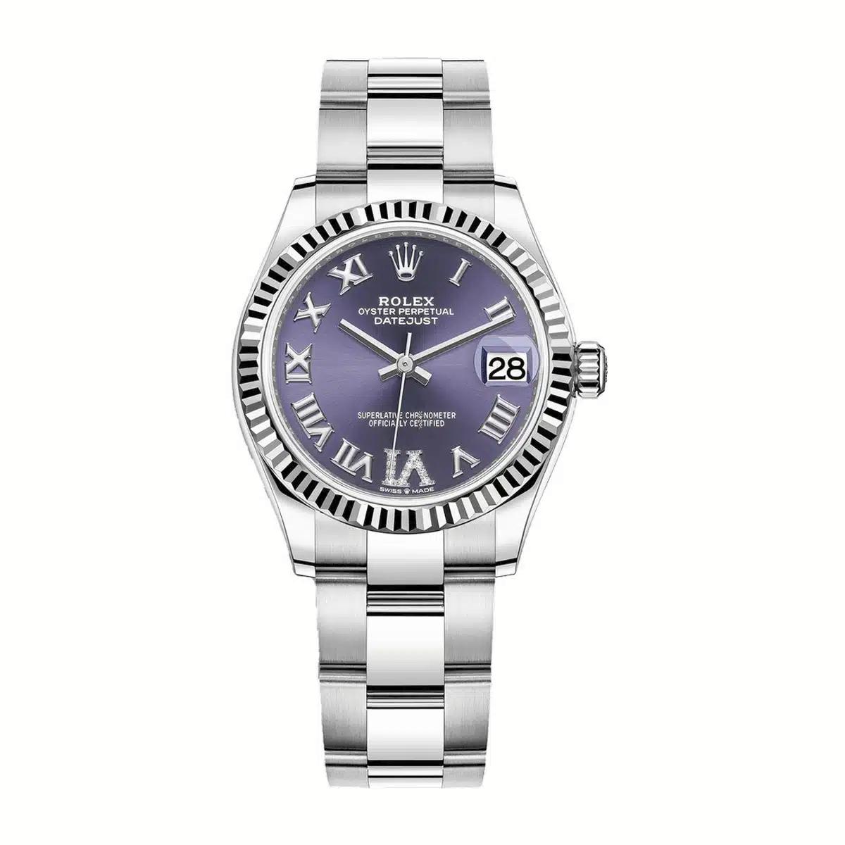 Đồng Hồ Rolex Datejust 278274-0025 Roman Dial 31mm Nữ Tím Xám