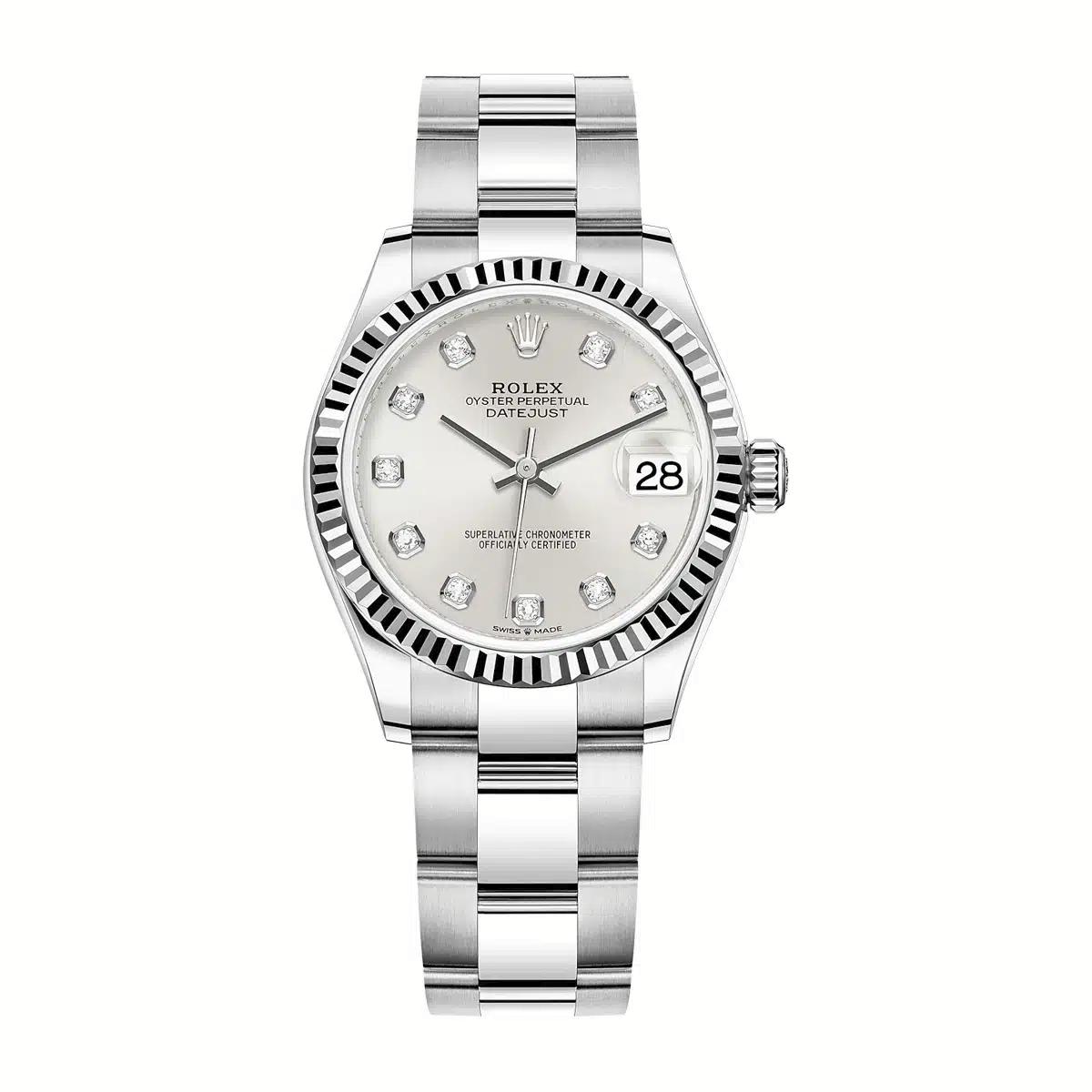 Đồng Hồ Rolex Datejust 278274-0029 Diamond Dial 31mm Nữ Xám