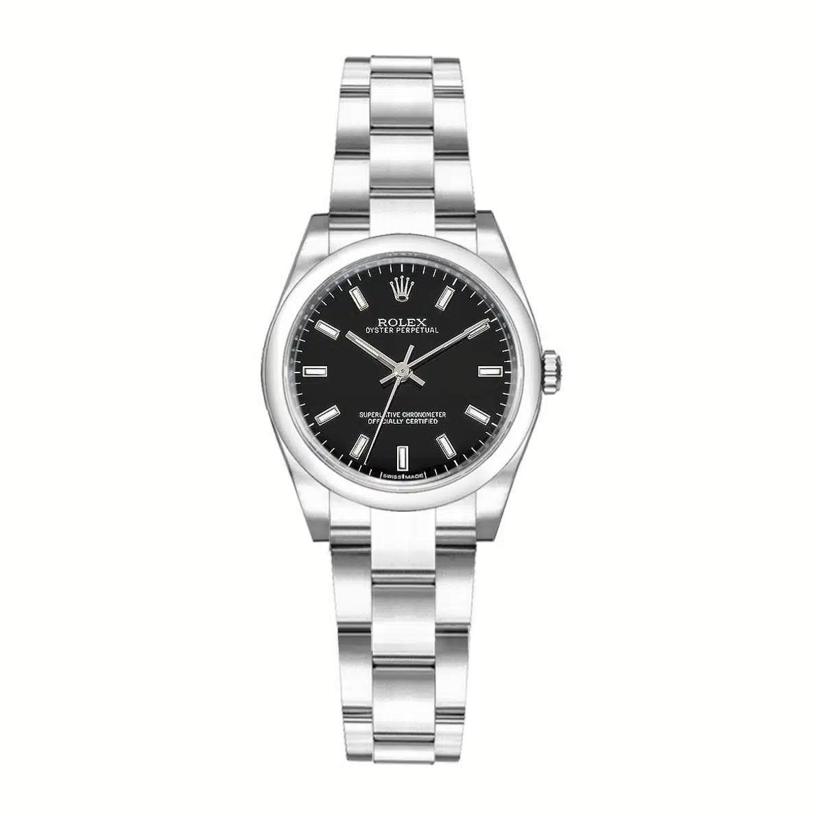 Đồng Hồ Rolex Oyster Perpetual 177200 31mm Nữ Đen Xám