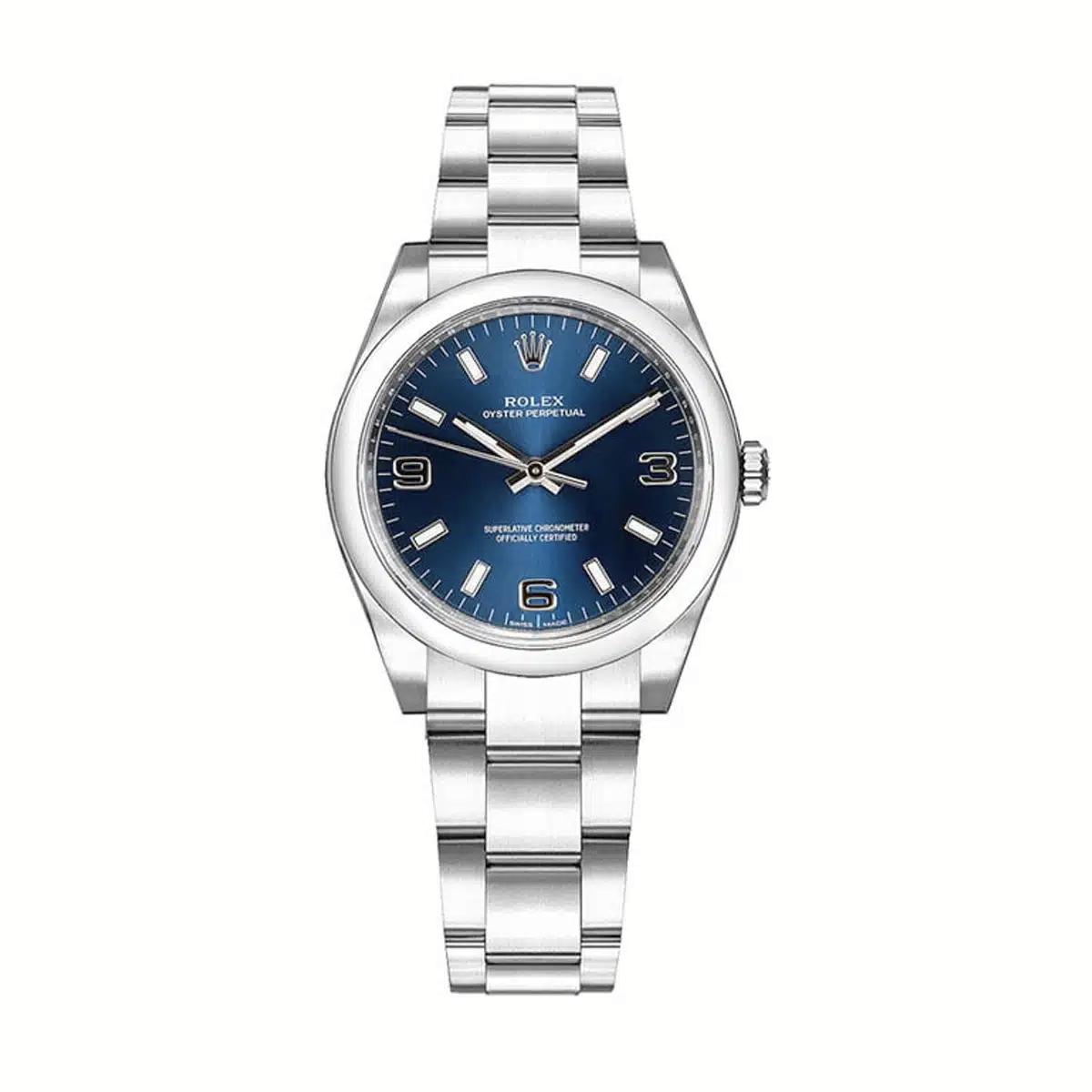 Đồng Hồ Rolex Oyster Perpetual 177200-4 Arabic Dial 31mm Nữ Xanh Xám