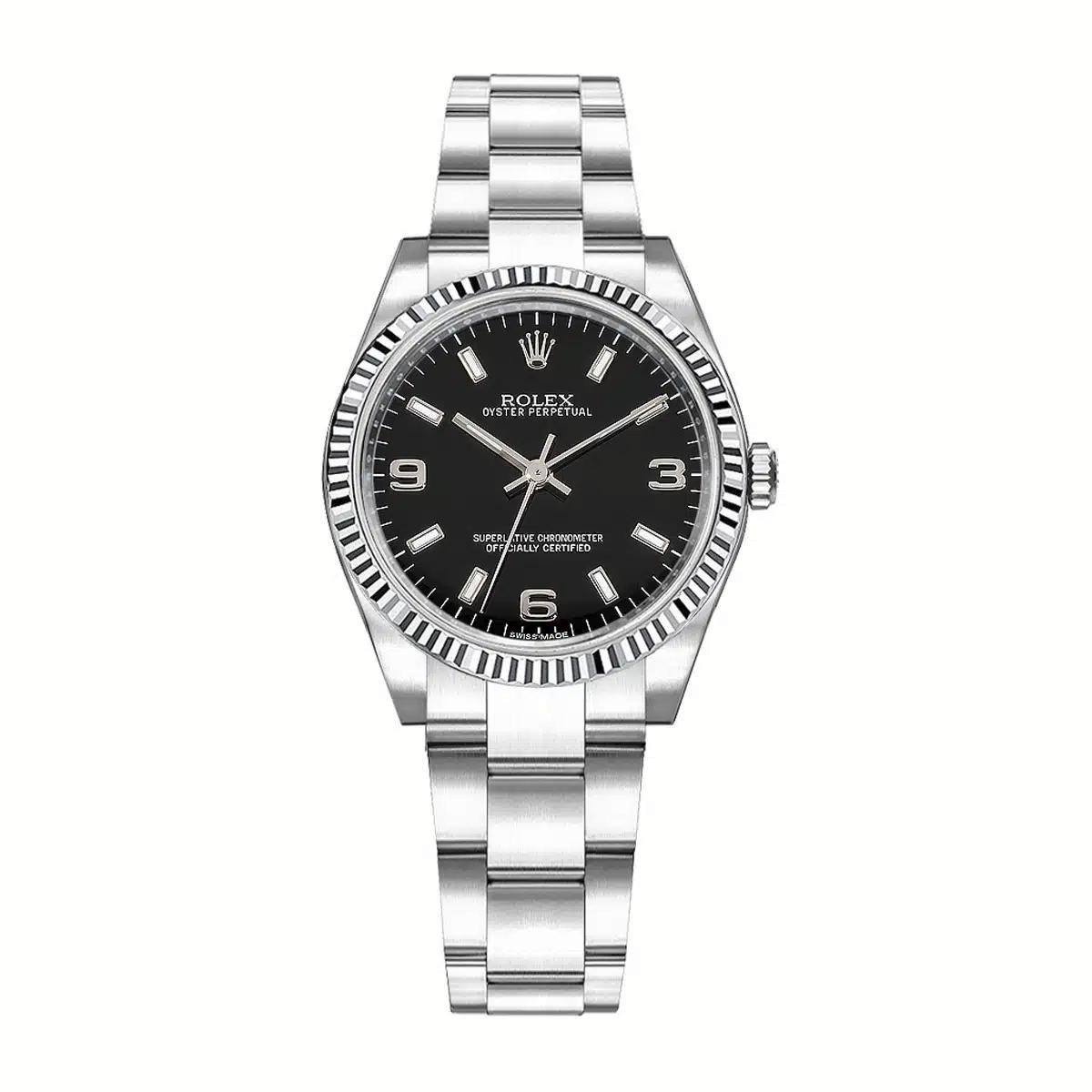 Đồng Hồ Rolex Oyster Perpetual 177210-4 31mm Nữ Đen Xám