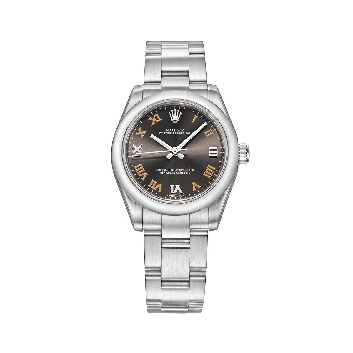 Đồng Hồ Rolex Oyster Perpetual 177200-0018 31mm Nữ Xám Đen