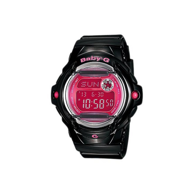 Đồng Hồ Casio Bg-169R-1B Nữ Đen Đỏ