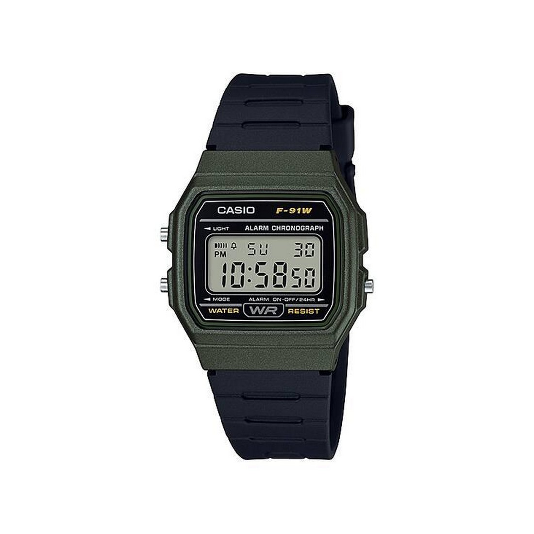 Đồng Hồ Casio F-91Wm-3A Nữ Đen Xanh Rêu