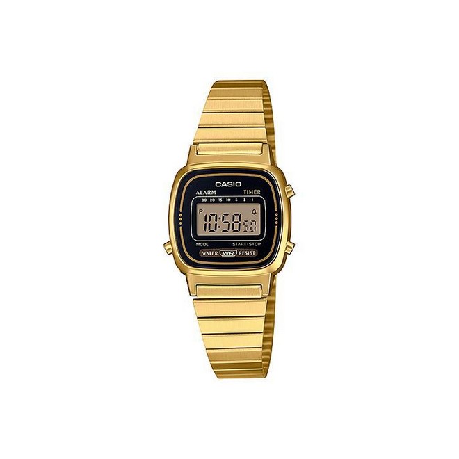 Đồng Hồ Casio La670Wga-1 Nữ Vàng Đen