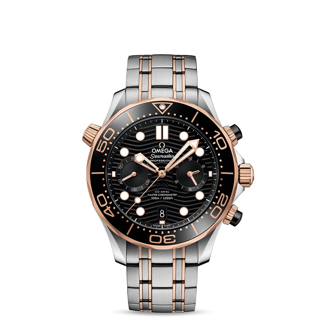 Đồng Hồ Omega Diver 300M Co‑Axial Master Chronometer Chronograph 44 mm Nam Đen Xám