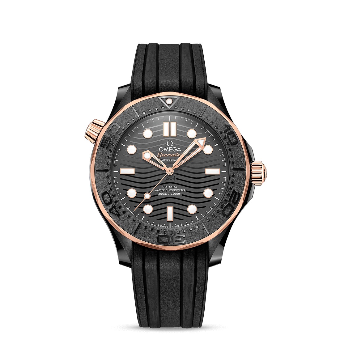 Đồng Hồ Omega Diver 300M Co‑Axial Master Chronometer 43.5 mm Nam Đen Vàng