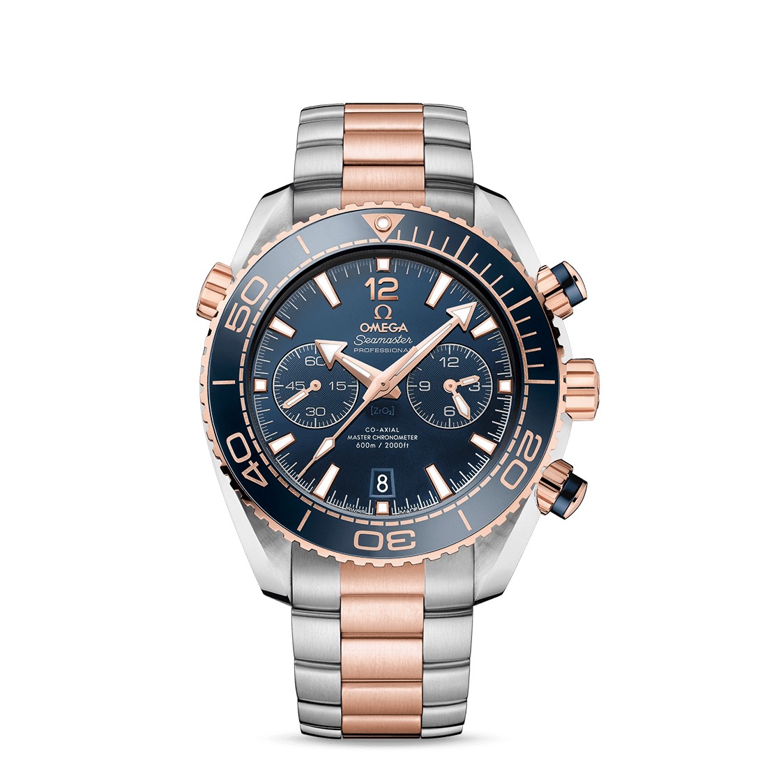 Đồng Hồ Omega Planet Ocean 600M Co‑Axial Master Chronometer Chronograph 45.5 mm Nam Xanh Xám