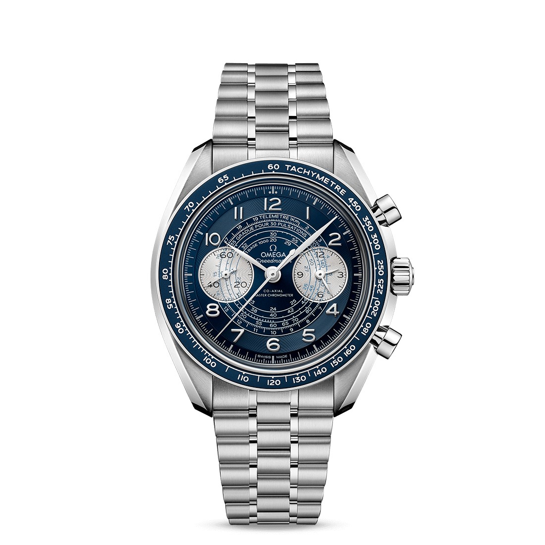 Đồng Hồ Omega Chronoscope Co‑Axial Master Chronometer Chronograph 43 mm Nam Xanh Xám