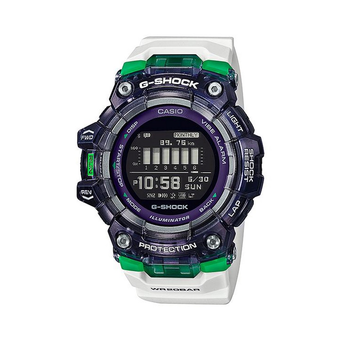 Đồng Hồ Casio Gbd-100Sm-1A7 Nam Đen Trắng