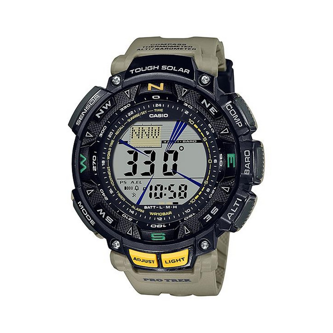 Đồng Hồ Casio Prg-240-5 Nam Đen Nâu Nhạt