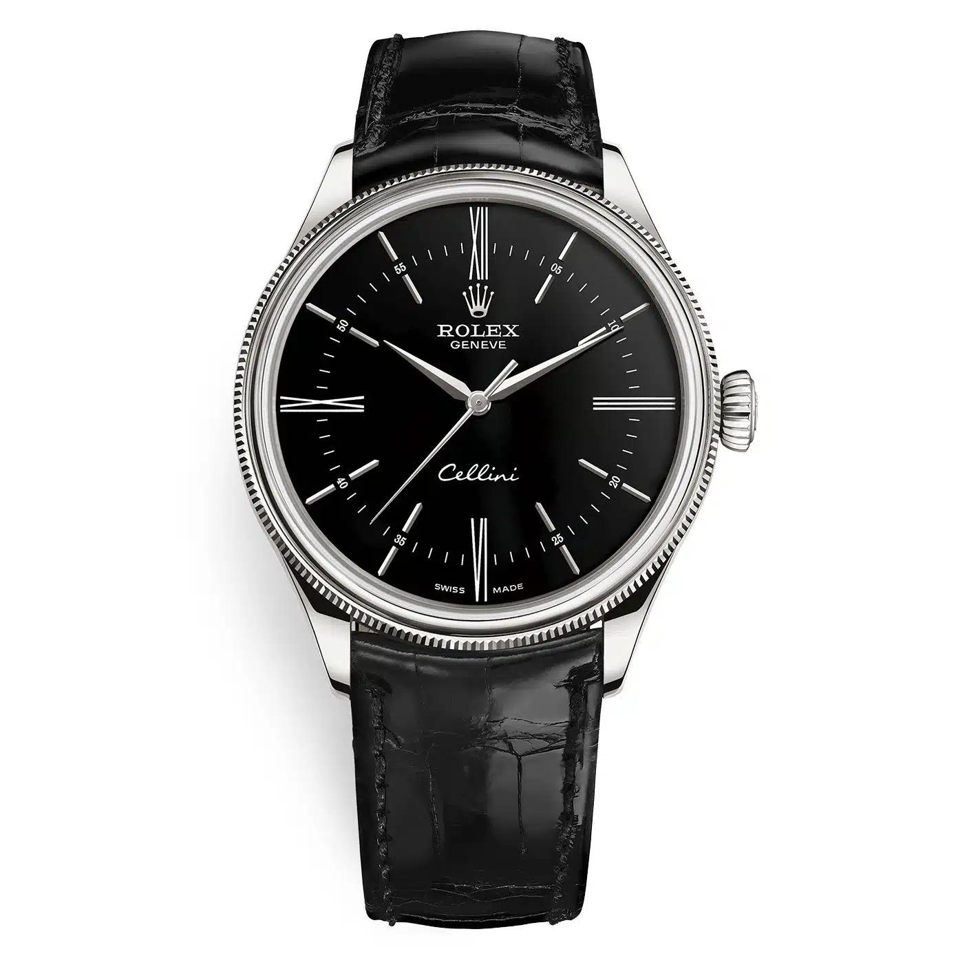 Đồng Hồ Rolex Cellini Time 50509 39mm Nam Đen Xám