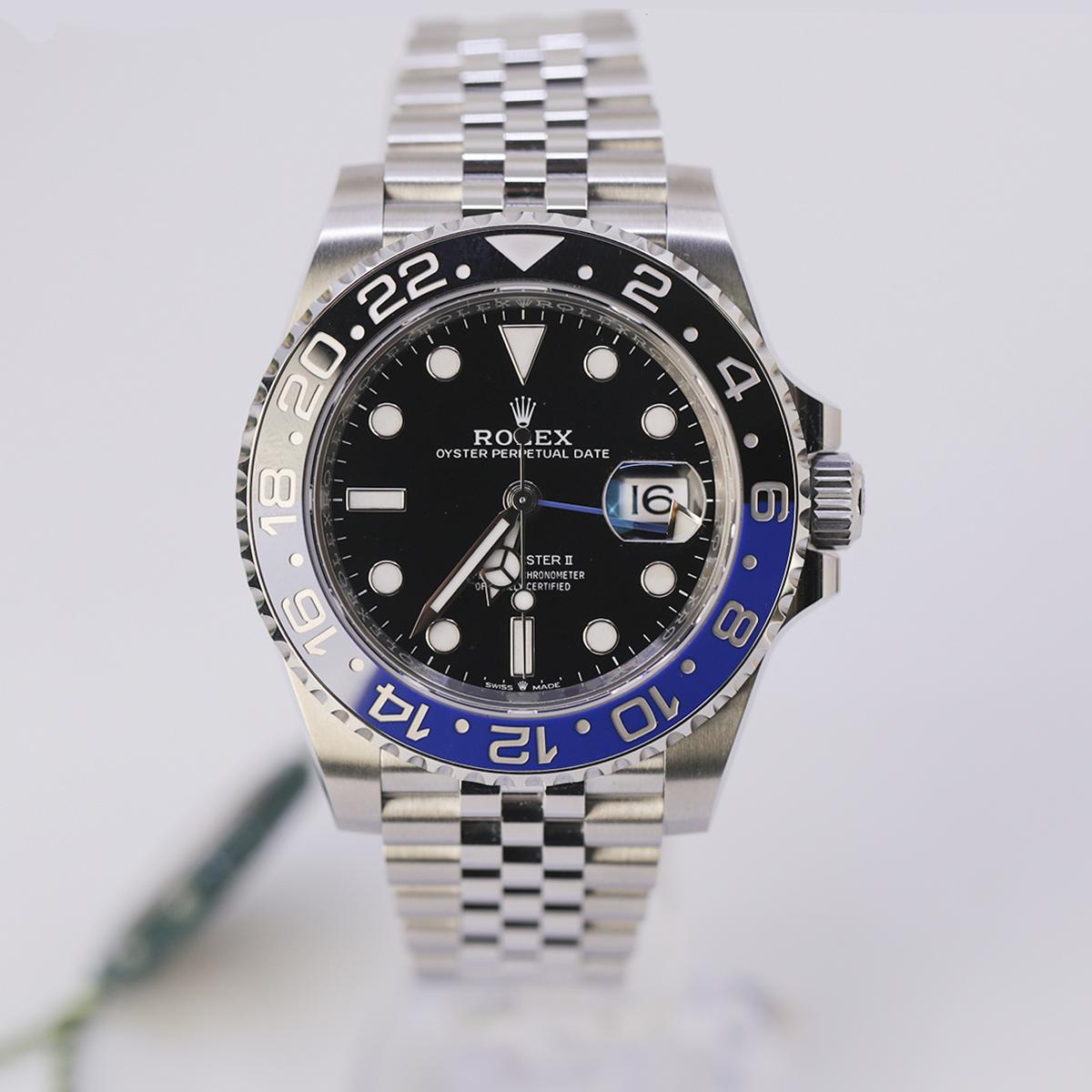 Đồng Hồ Rolex GMT-Master II Batgirl 126710BLNR 40mm Nam Đen Bạc